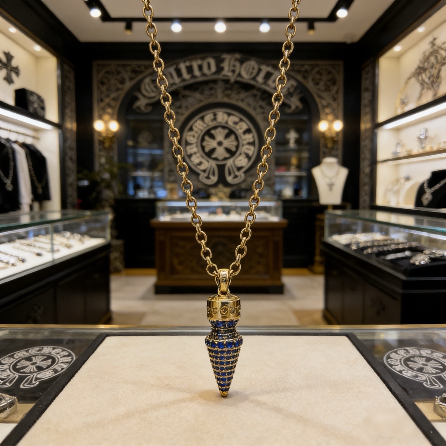 新款【专柜品质】Chrome Hearts克罗心项链 子弹吊坠 凹凸造型不同的花纹设计风格 呈现出与众不