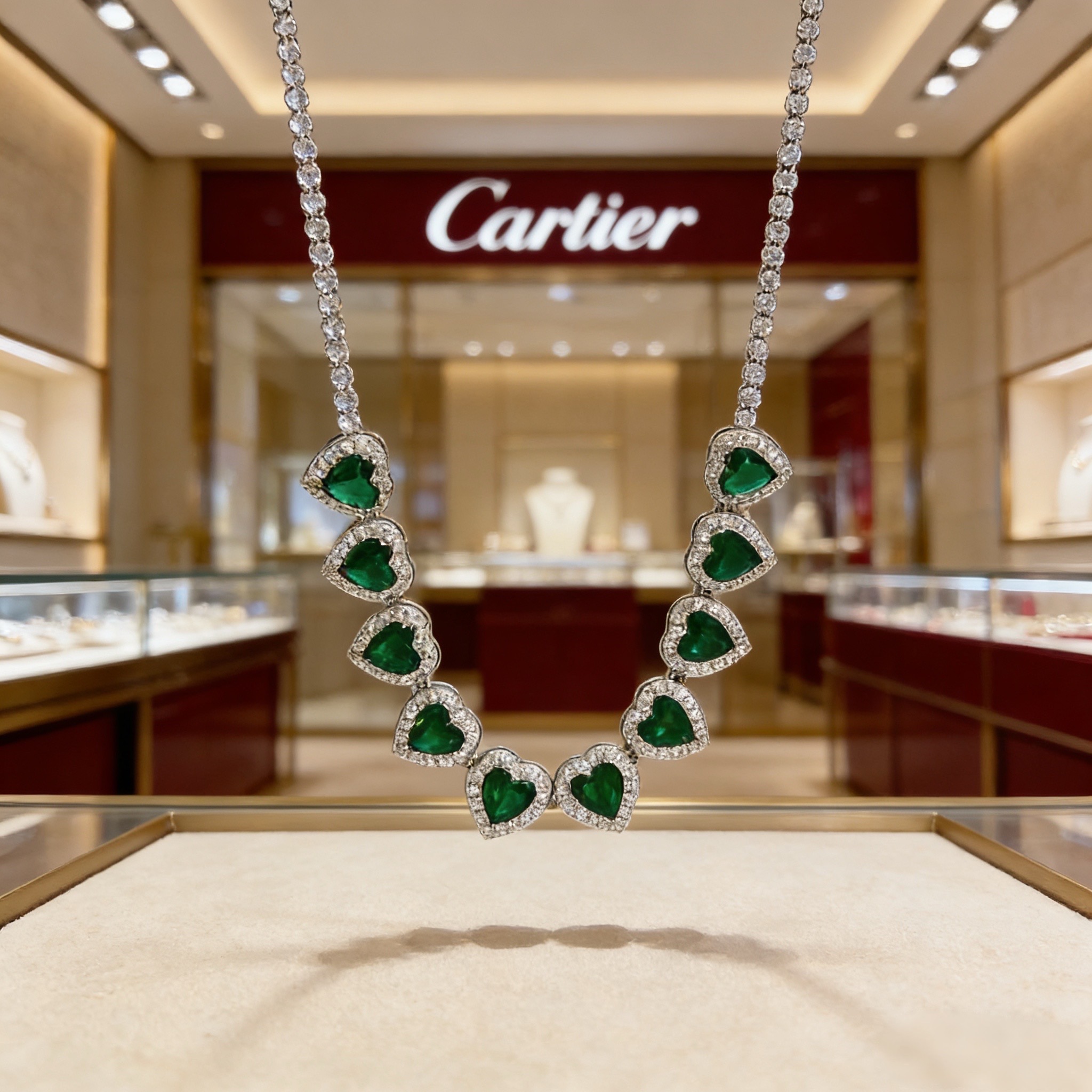 卡地亚项链 高端定制版本 镶嵌钻工艺 V金材质 经典而时尚风格 用凌厉线条重构爱情美学！打破常规，镶嵌钻