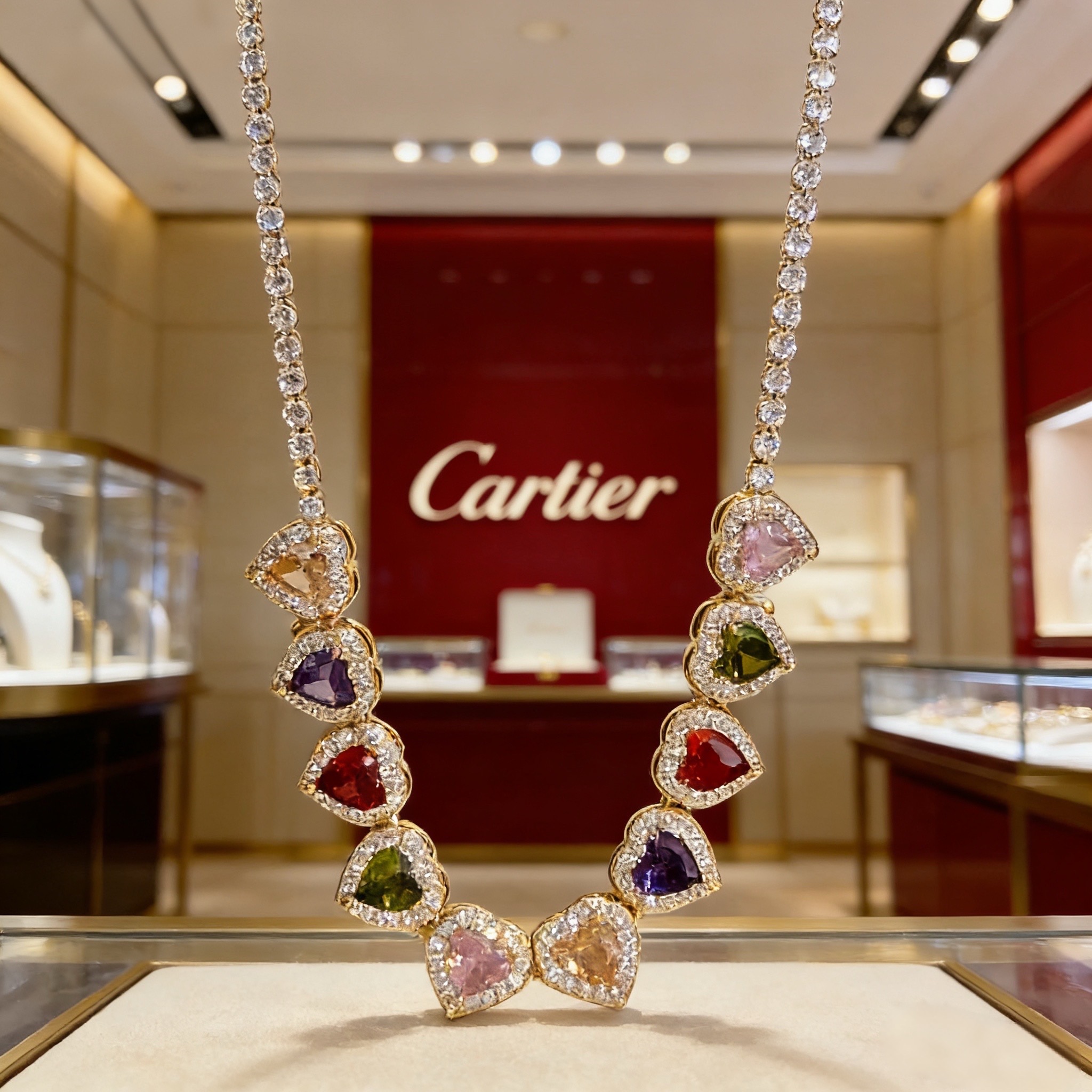 卡地亚项链 高端定制版本 镶嵌钻工艺 V金材质 经典而时尚风格 用凌厉线条重构爱情美学！打破常规，镶嵌钻