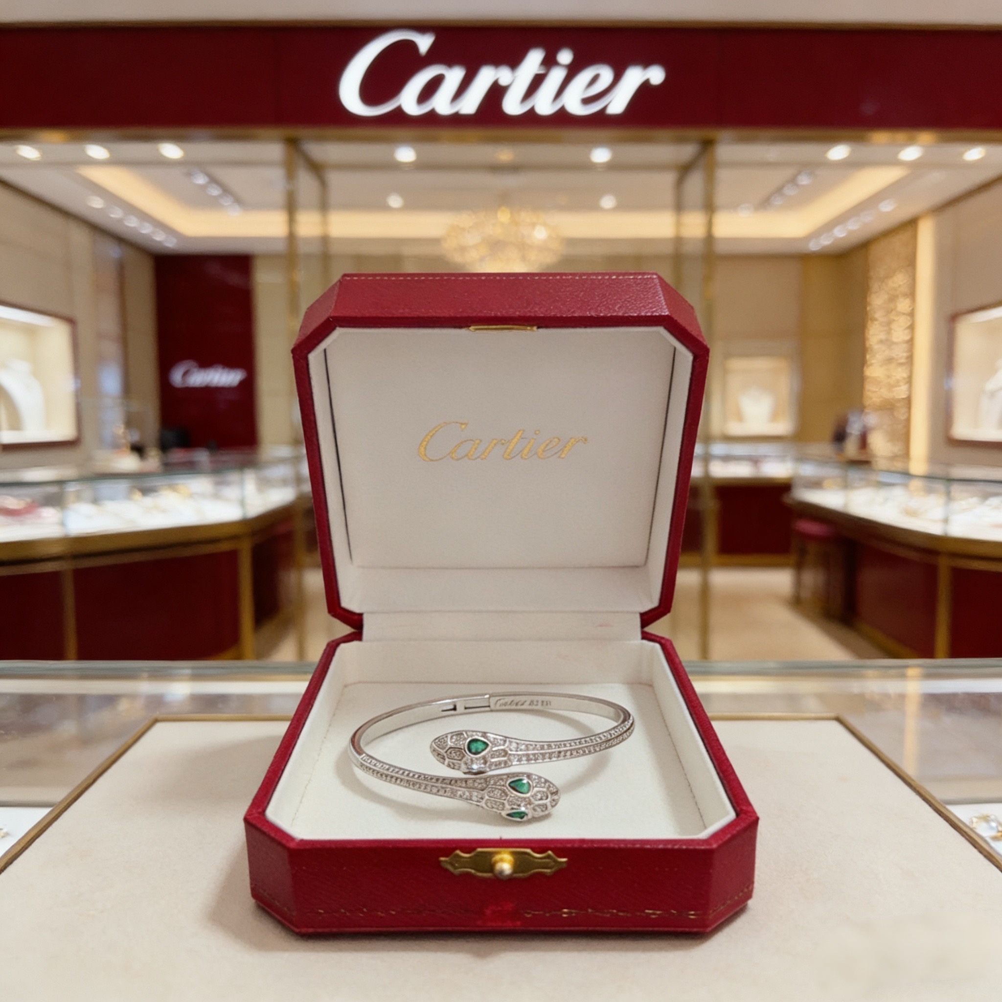 卡地亚镶钻手镯 高端定制版本 镶嵌钻工艺 V金材质 经典而时尚风格 用凌厉线条重构爱情美学！打破常规，镶