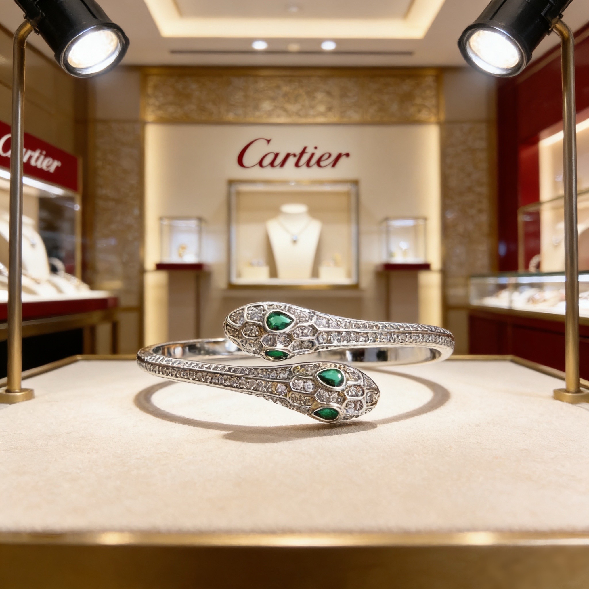 卡地亚镶钻手镯 高端定制版本 镶嵌钻工艺 V金材质 经典而时尚风格 用凌厉线条重构爱情美学！打破常规，镶