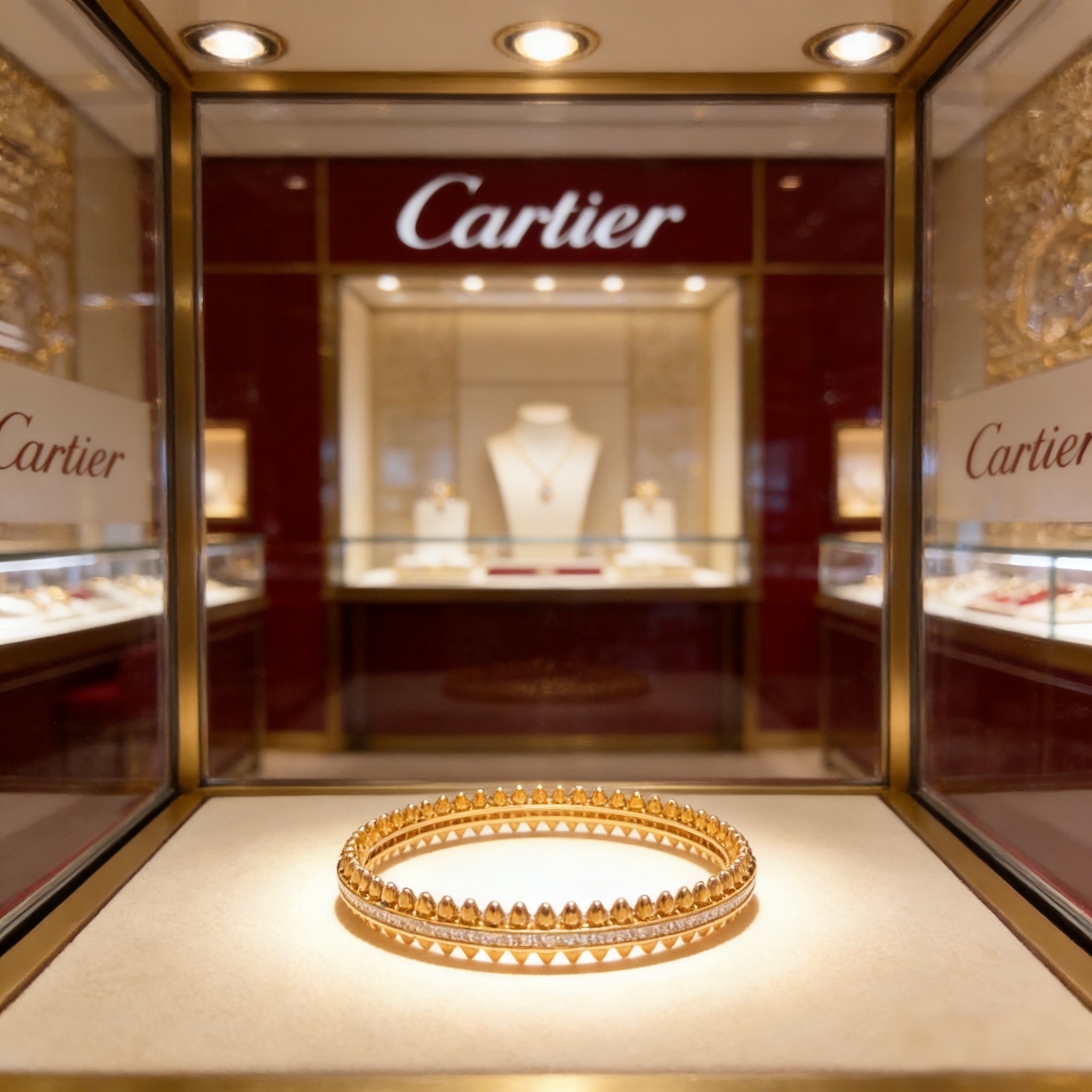 卡地亚镶钻手镯 高端定制版本 镶嵌钻工艺 V金材质 经典而时尚风格 用凌厉线条重构爱情美学！打破常规，镶