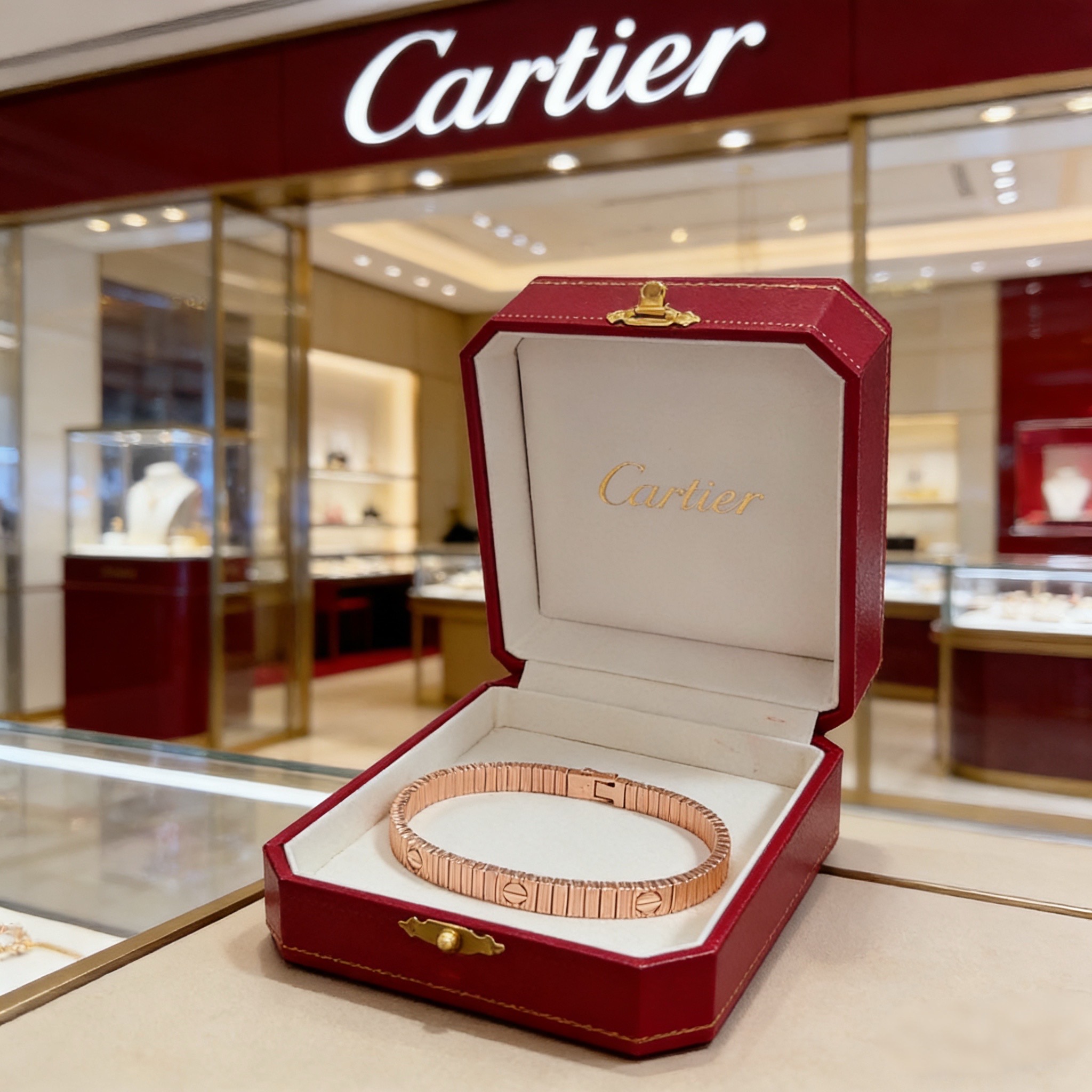 卡地亚手链 高端定制版本 镶嵌钻工艺 V金材质 经典而时尚风格 用凌厉线条重构爱情美学！打破常规，镶嵌钻