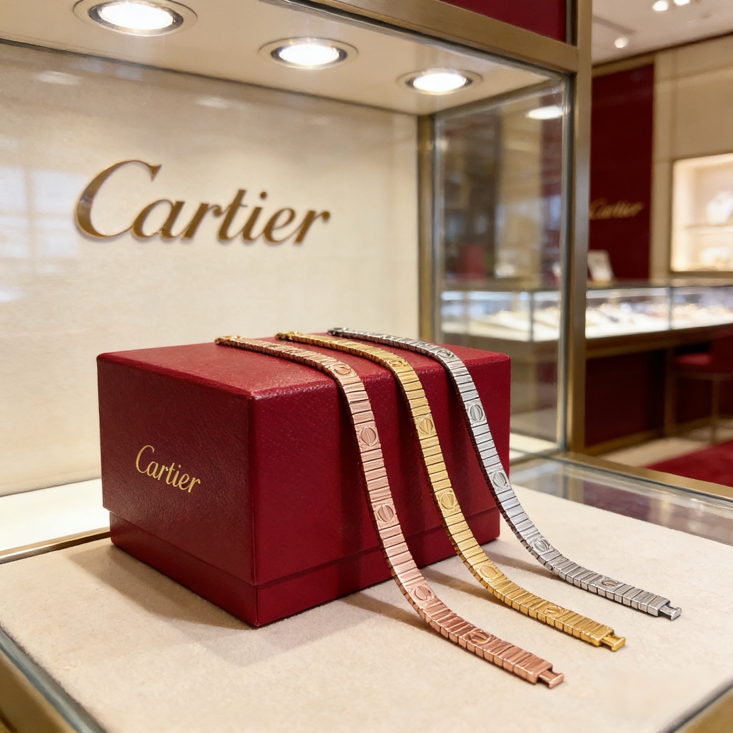 卡地亚手链 高端定制版本 镶嵌钻工艺 V金材质 经典而时尚风格 用凌厉线条重构爱情美学！打破常规，镶嵌钻