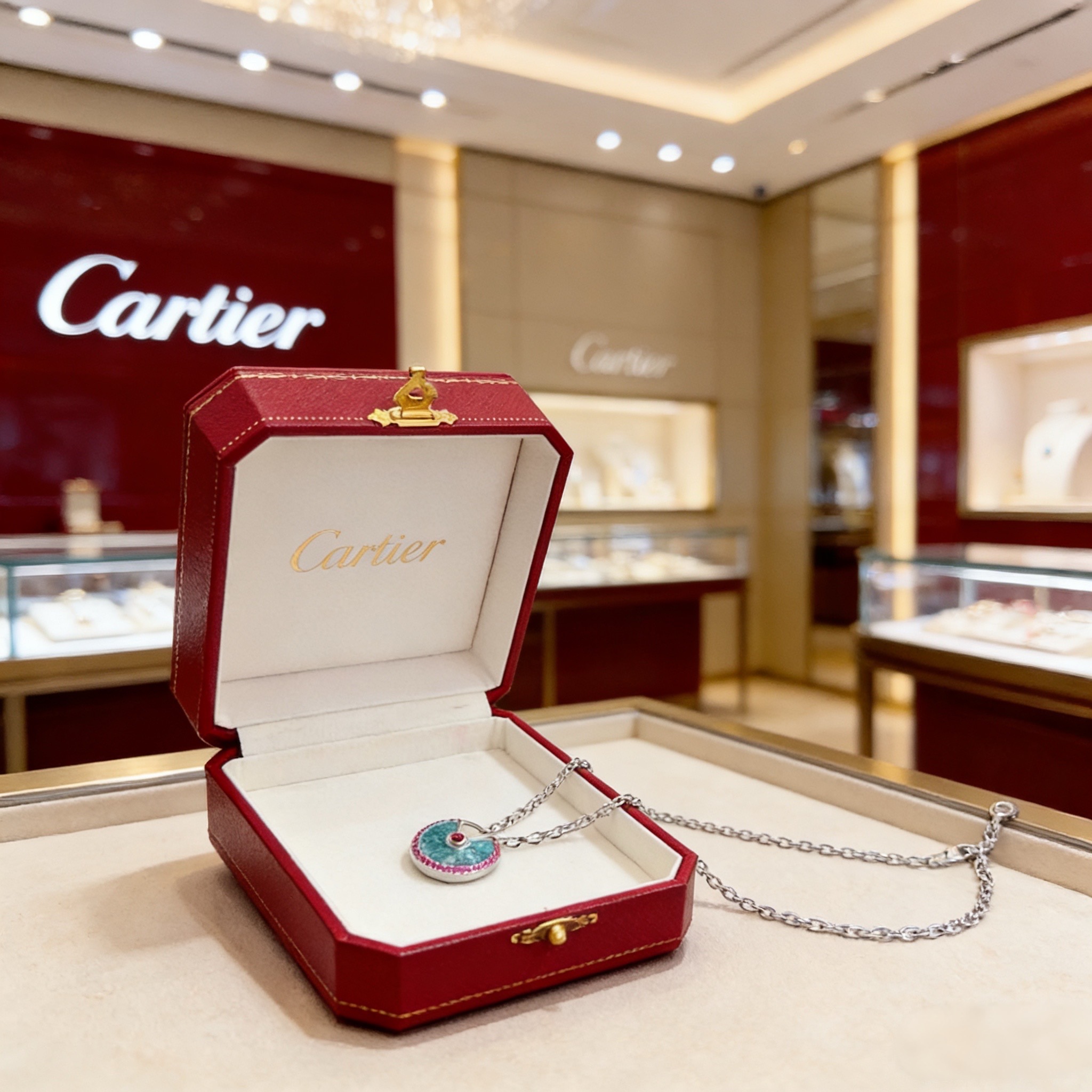 卡地亚镶钻项链 高端定制版本 镶嵌钻工艺 V金材质 经典而时尚风格 用凌厉线条重构爱情美学！打破常规，镶