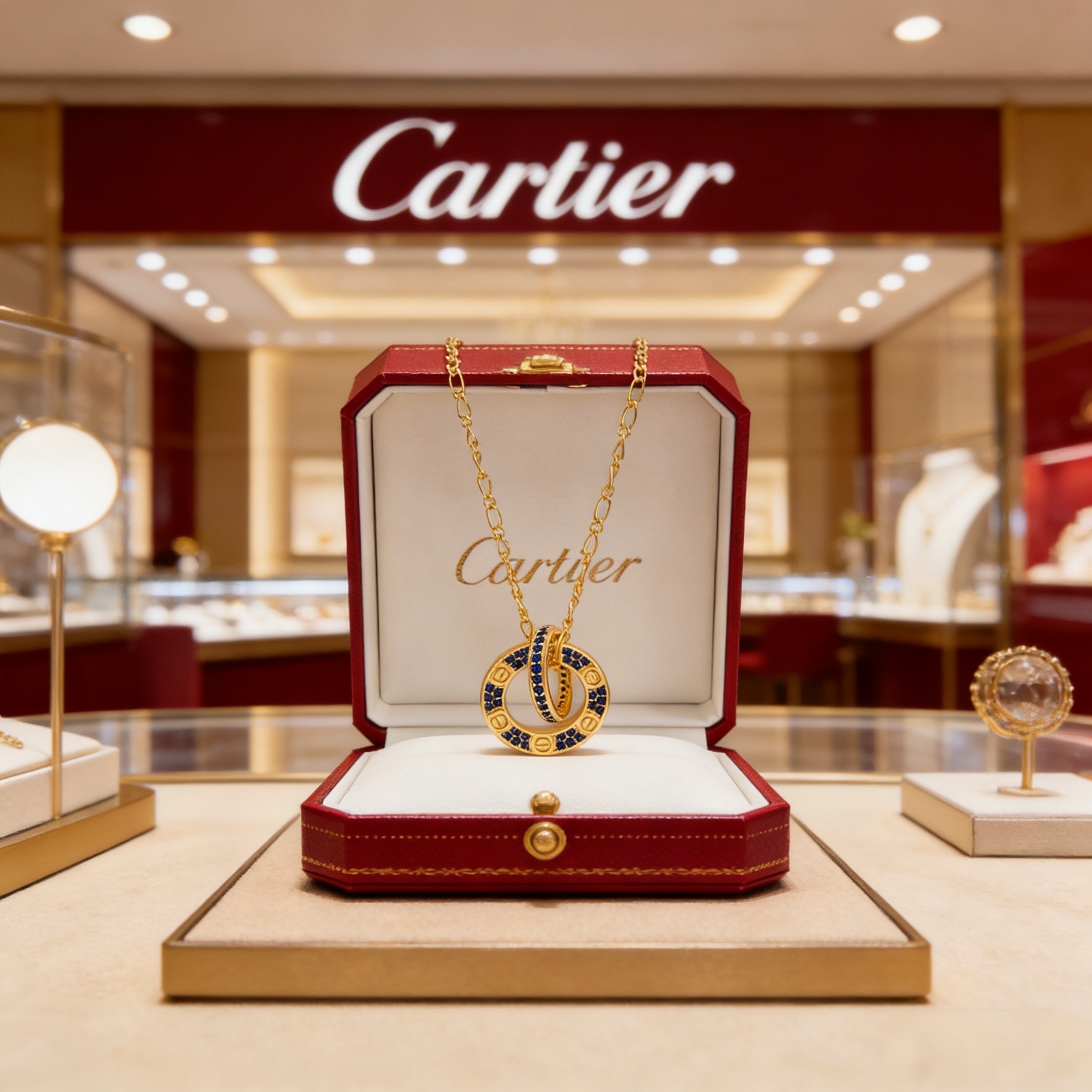 卡地亚镶钻项链 高端定制版本 镶嵌钻工艺 V金材质 经典而时尚风格 用凌厉线条重构爱情美学！打破常规，镶