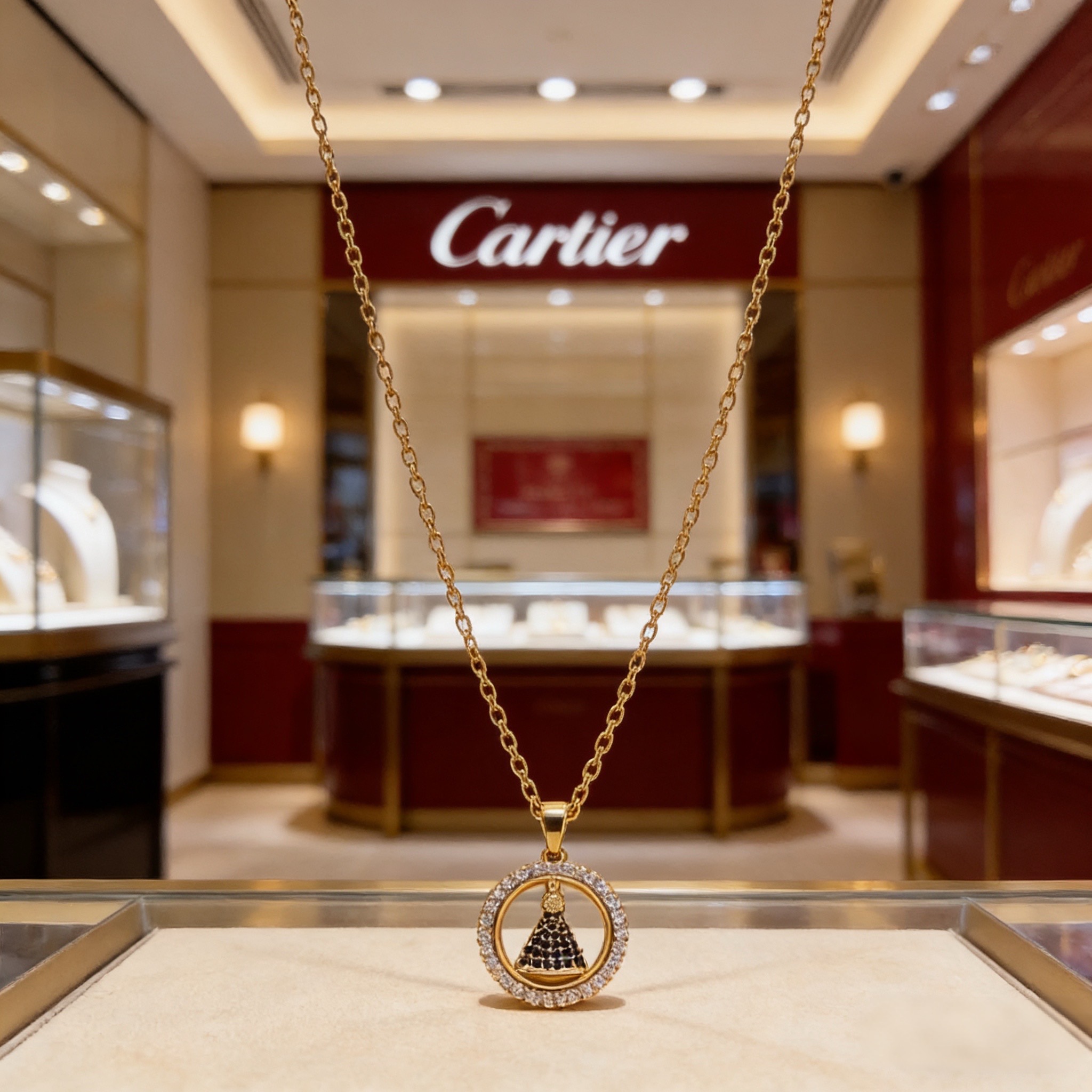 卡地亚镶钻项链 高端定制版本 镶嵌钻工艺 V金材质 经典而时尚风格 用凌厉线条重构爱情美学！打破常规，镶