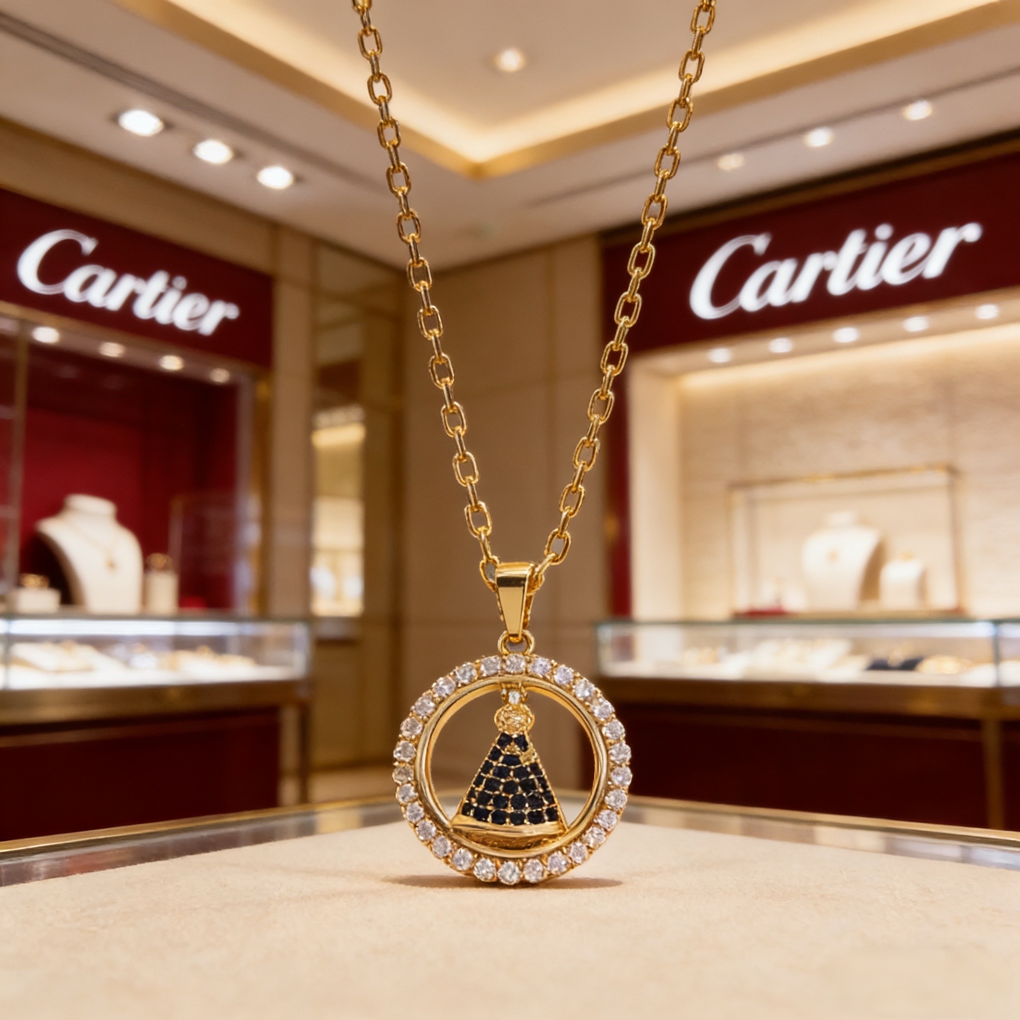 卡地亚镶钻项链 高端定制版本 镶嵌钻工艺 V金材质 经典而时尚风格 用凌厉线条重构爱情美学！打破常规，镶