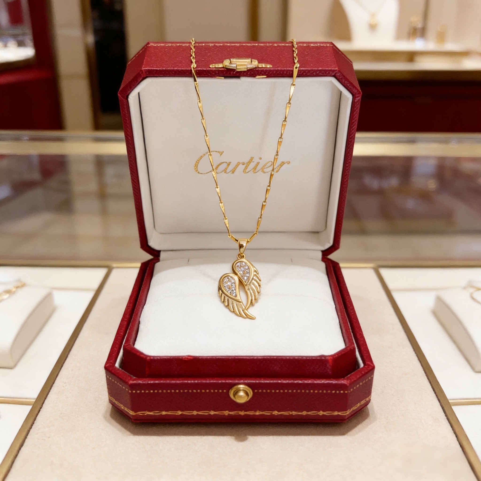 卡地亚镶钻项链 高端定制版本 镶嵌钻工艺 V金材质 经典而时尚风格 用凌厉线条重构爱情美学！打破常规，镶