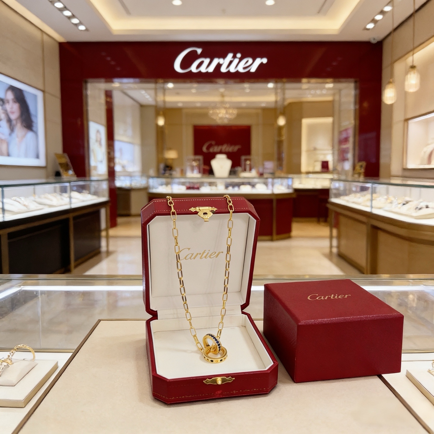 卡地亚镶钻项链 高端定制版本 镶嵌钻工艺 V金材质 经典而时尚风格 用凌厉线条重构爱情美学！打破常规，镶