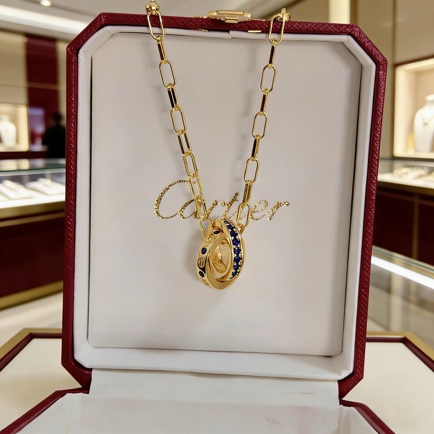 卡地亚镶钻项链 高端定制版本 镶嵌钻工艺 V金材质 经典而时尚风格 用凌厉线条重构爱情美学！打破常规，镶