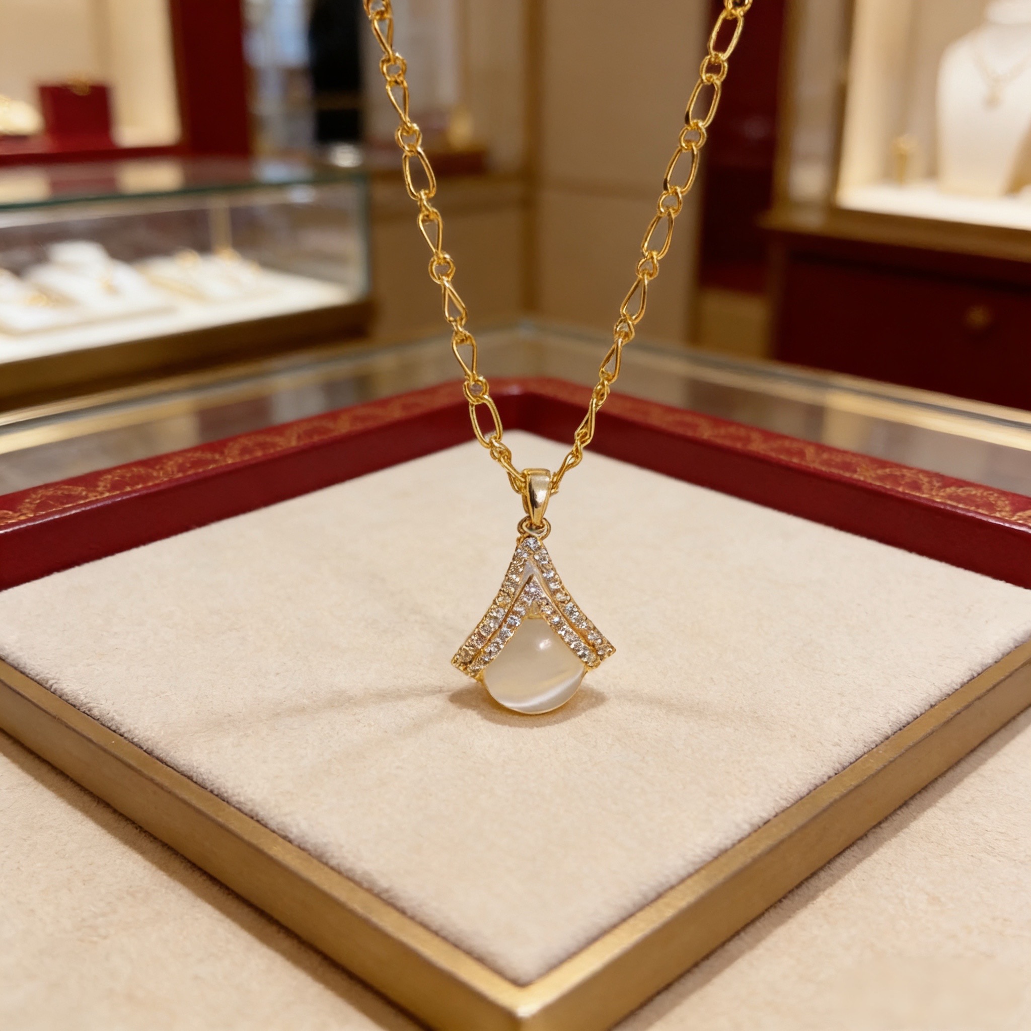 卡地亚镶钻项链 高端定制版本 镶嵌钻工艺 V金材质 经典而时尚风格 用凌厉线条重构爱情美学！打破常规，镶