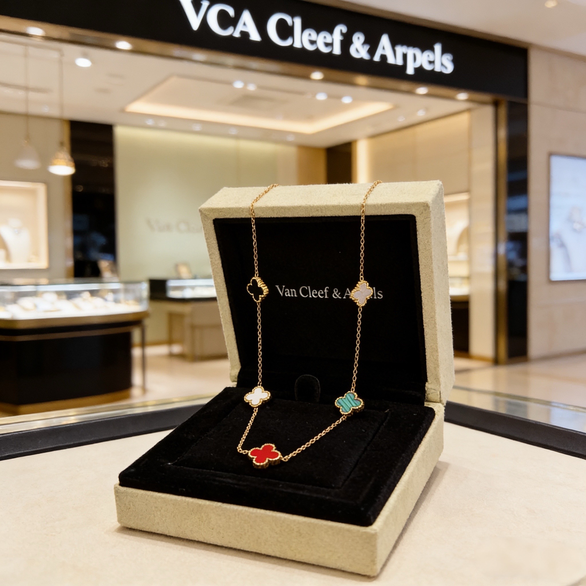 〔精工原版〕爆款 VCA四叶草🍀梵克雅宝项链 V金等级 经典之作 官网同款 时尚潮流 采用多层次金属雕刻