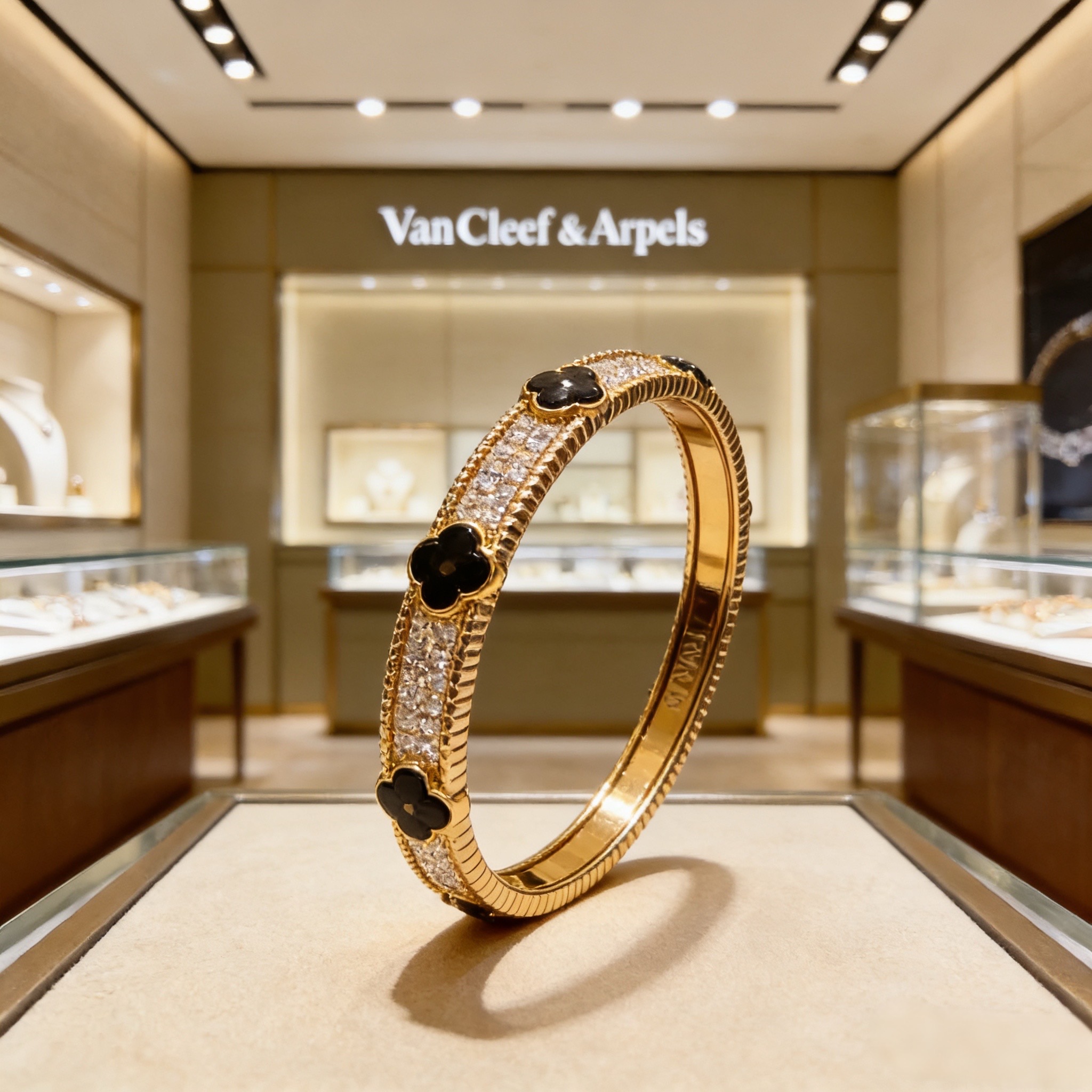 〔精工原版〕爆款 VCA四叶草🍀梵克雅宝手镯。V金等级 经典之作 官网同款 时尚潮流 采用多层次金属雕刻