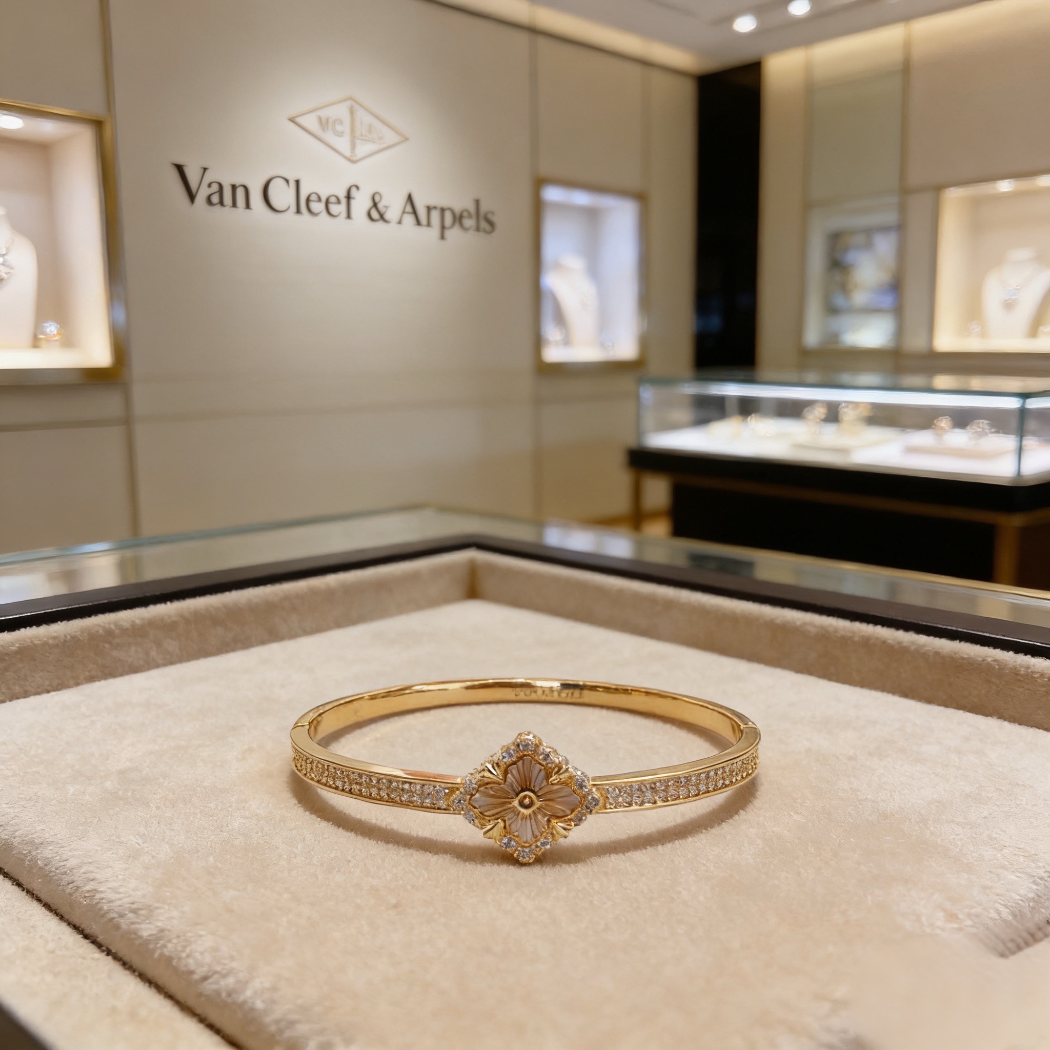 〔精工原版〕VCA四叶草🍀梵克雅宝手链手镯 V金等级 经典之作 官网同款 时尚潮流 采用多层次金属雕刻设