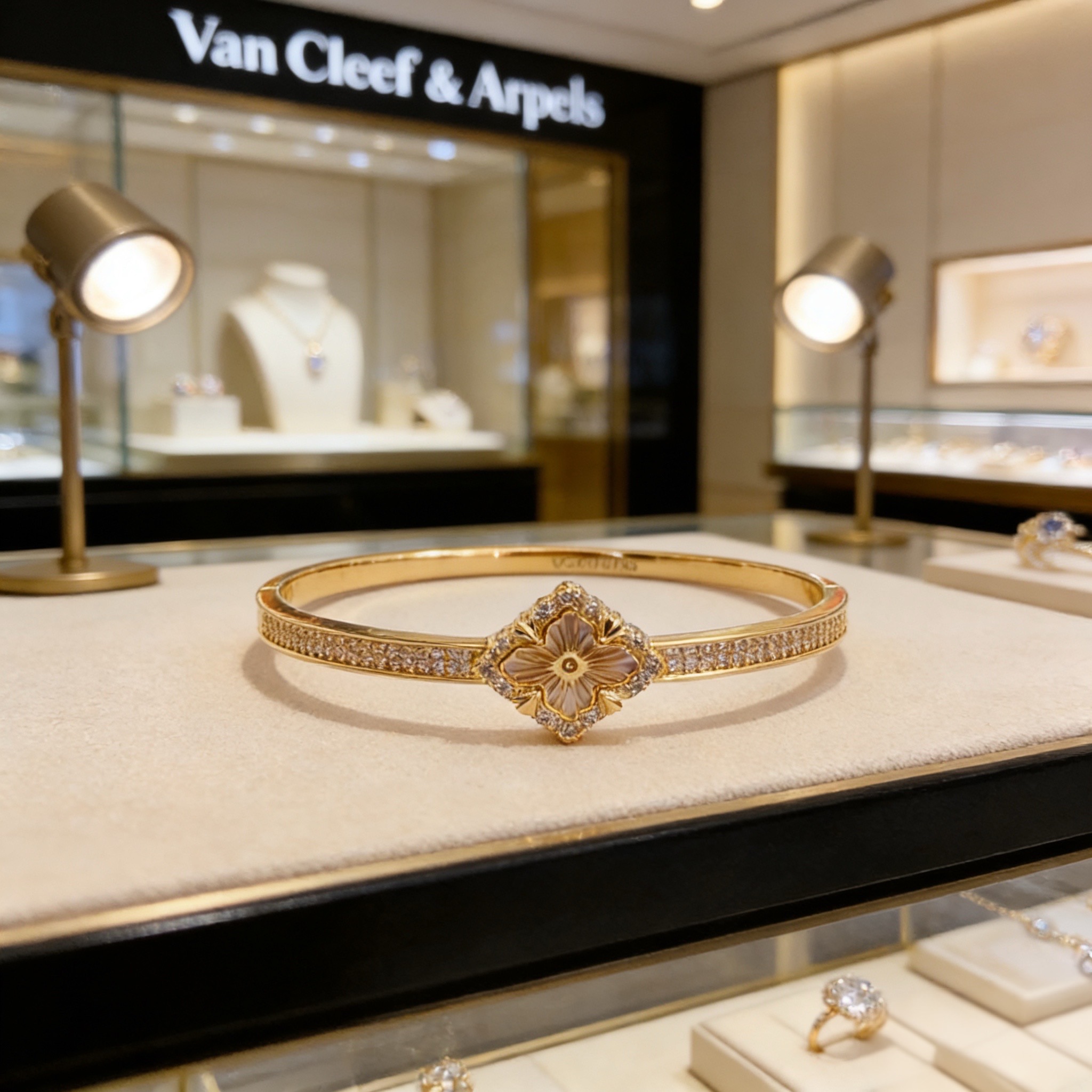 〔精工原版〕VCA四叶草🍀梵克雅宝手链手镯 V金等级 经典之作 官网同款 时尚潮流 采用多层次金属雕刻设