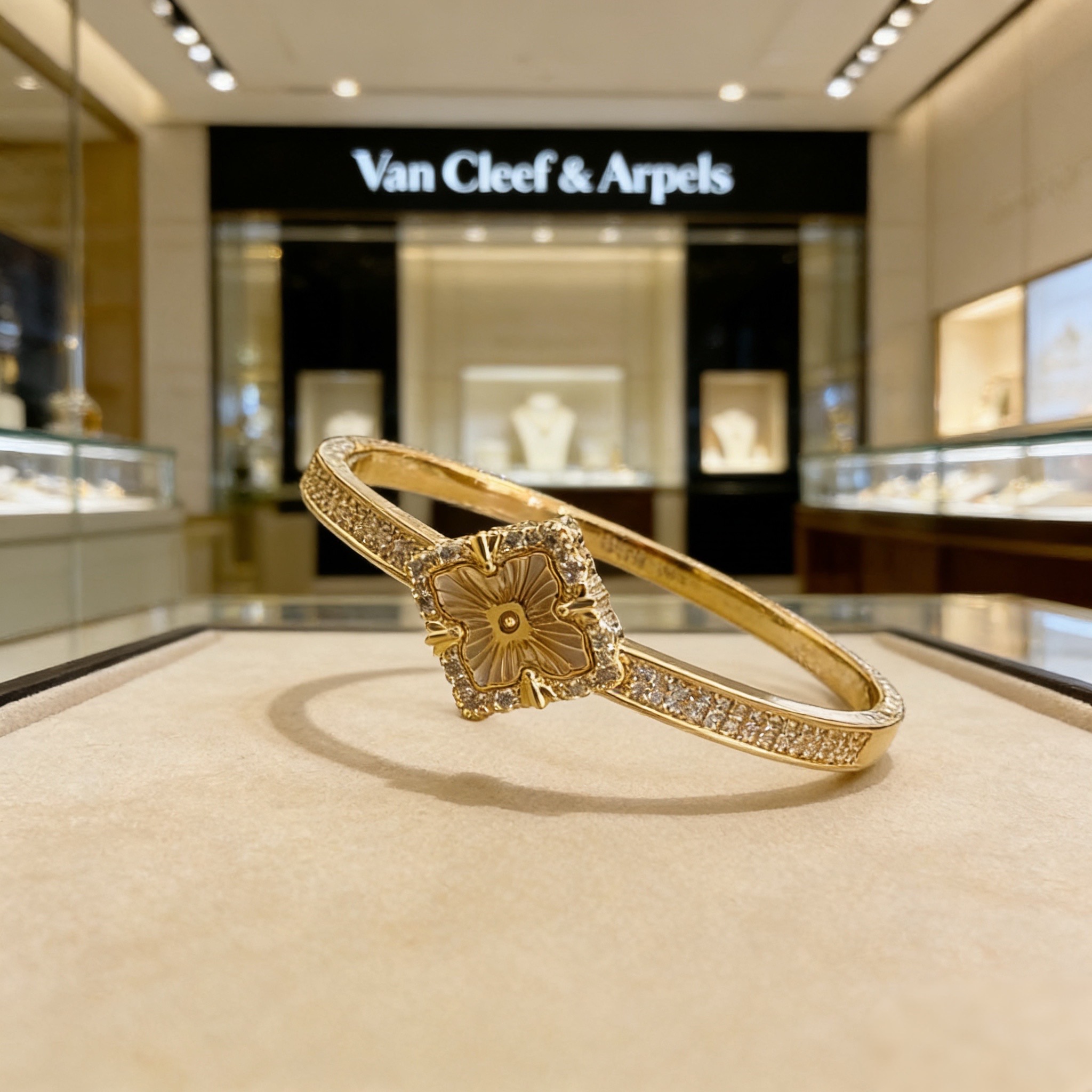 〔精工原版〕VCA四叶草🍀梵克雅宝手链手镯 V金等级 经典之作 官网同款 时尚潮流 采用多层次金属雕刻设