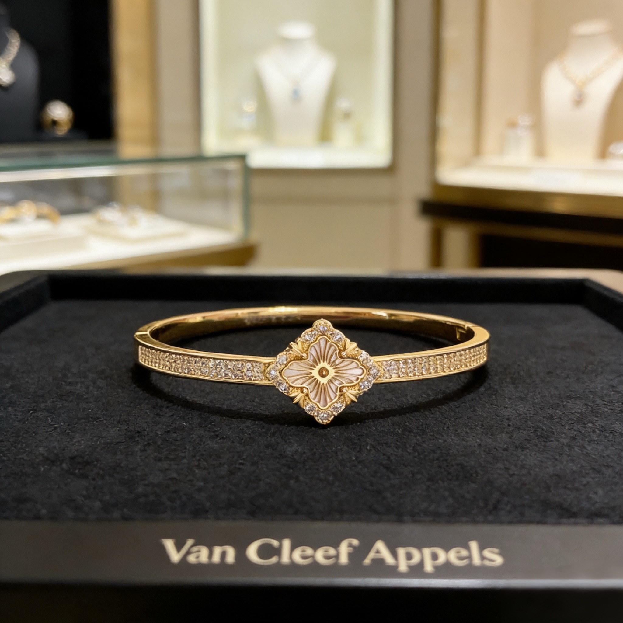 〔精工原版〕VCA四叶草🍀梵克雅宝手链手镯 V金等级 经典之作 官网同款 时尚潮流 采用多层次金属雕刻设