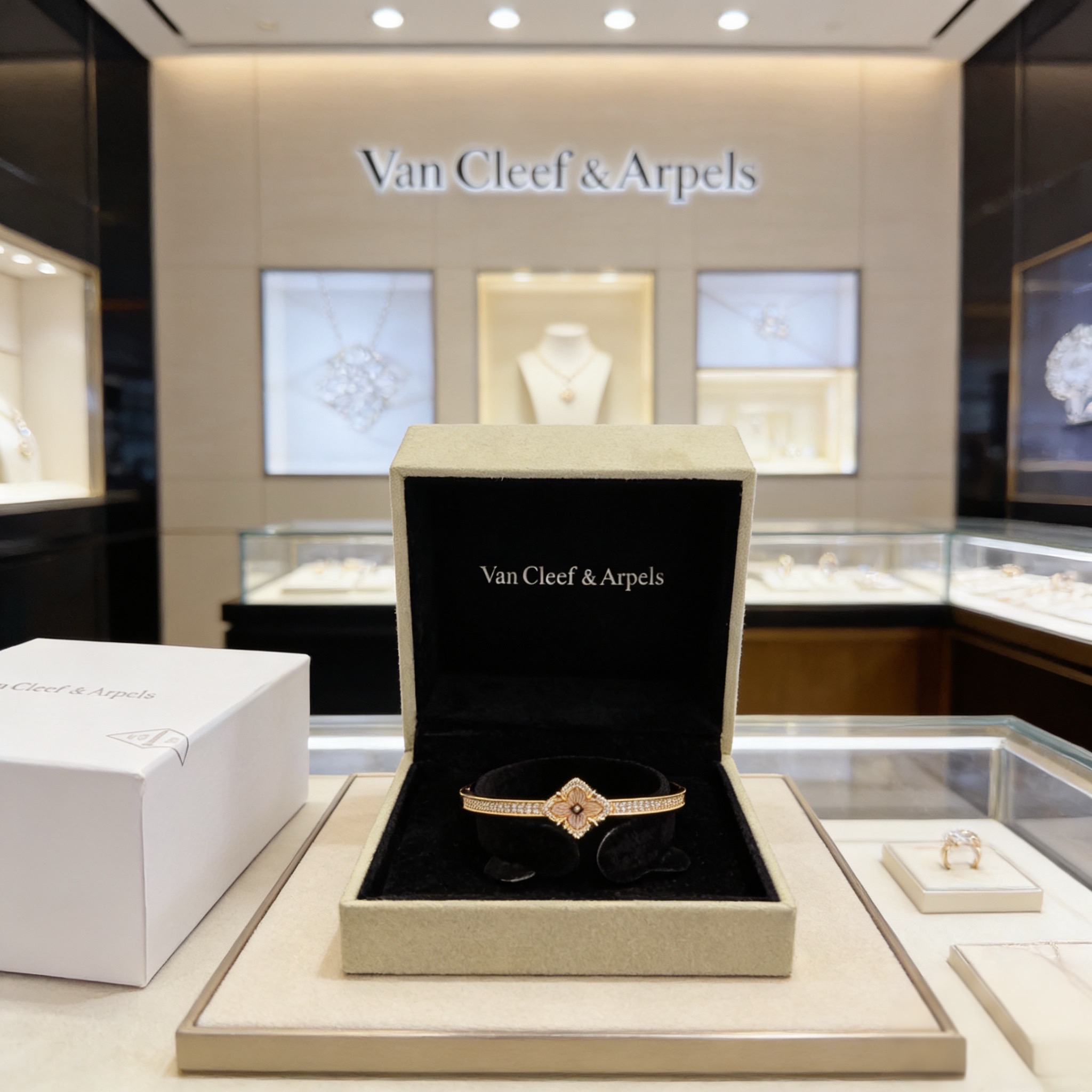 〔精工原版〕VCA四叶草🍀梵克雅宝手链手镯 V金等级 经典之作 官网同款 时尚潮流 采用多层次金属雕刻设