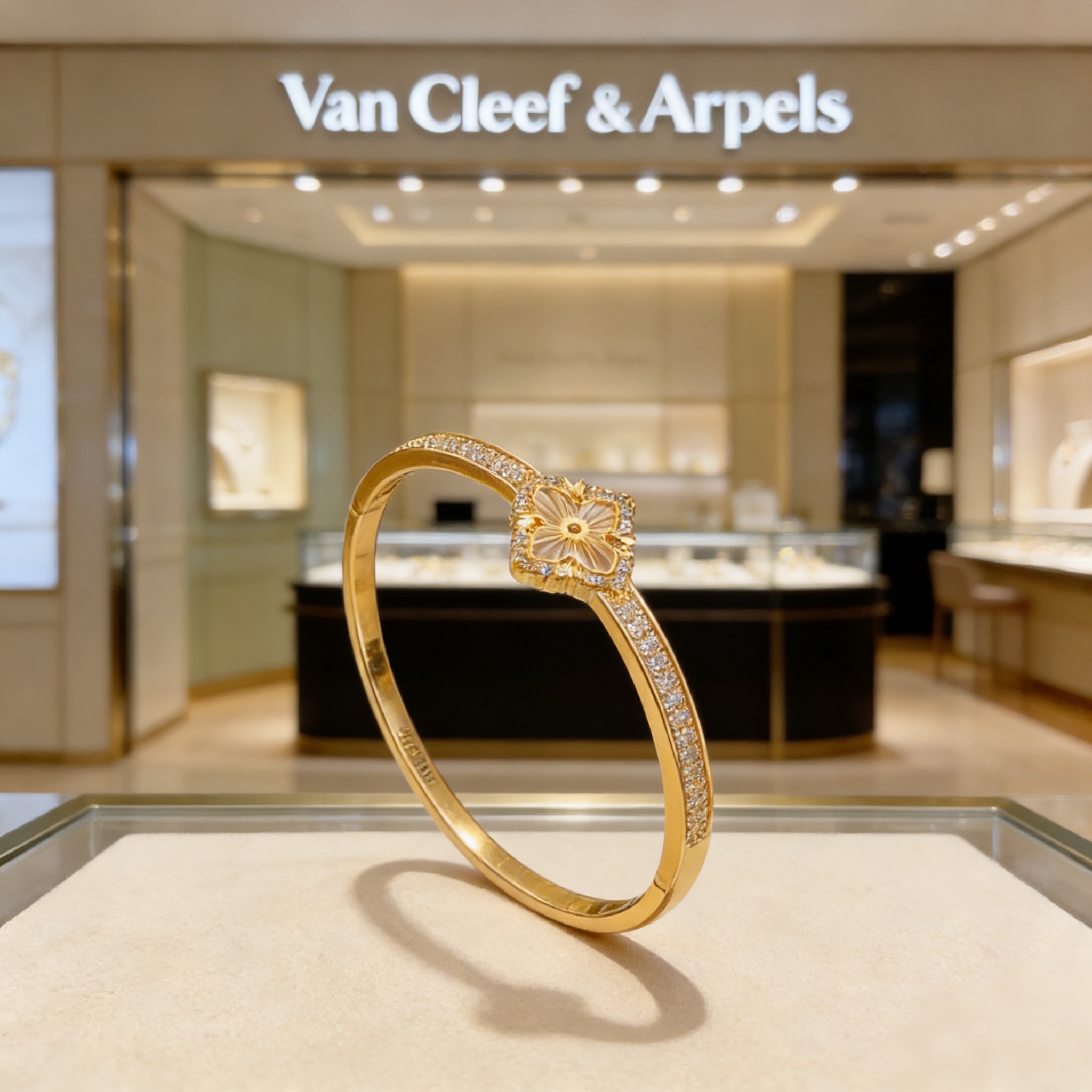 〔精工原版〕VCA四叶草🍀梵克雅宝手链手镯 V金等级 经典之作 官网同款 时尚潮流 采用多层次金属雕刻设