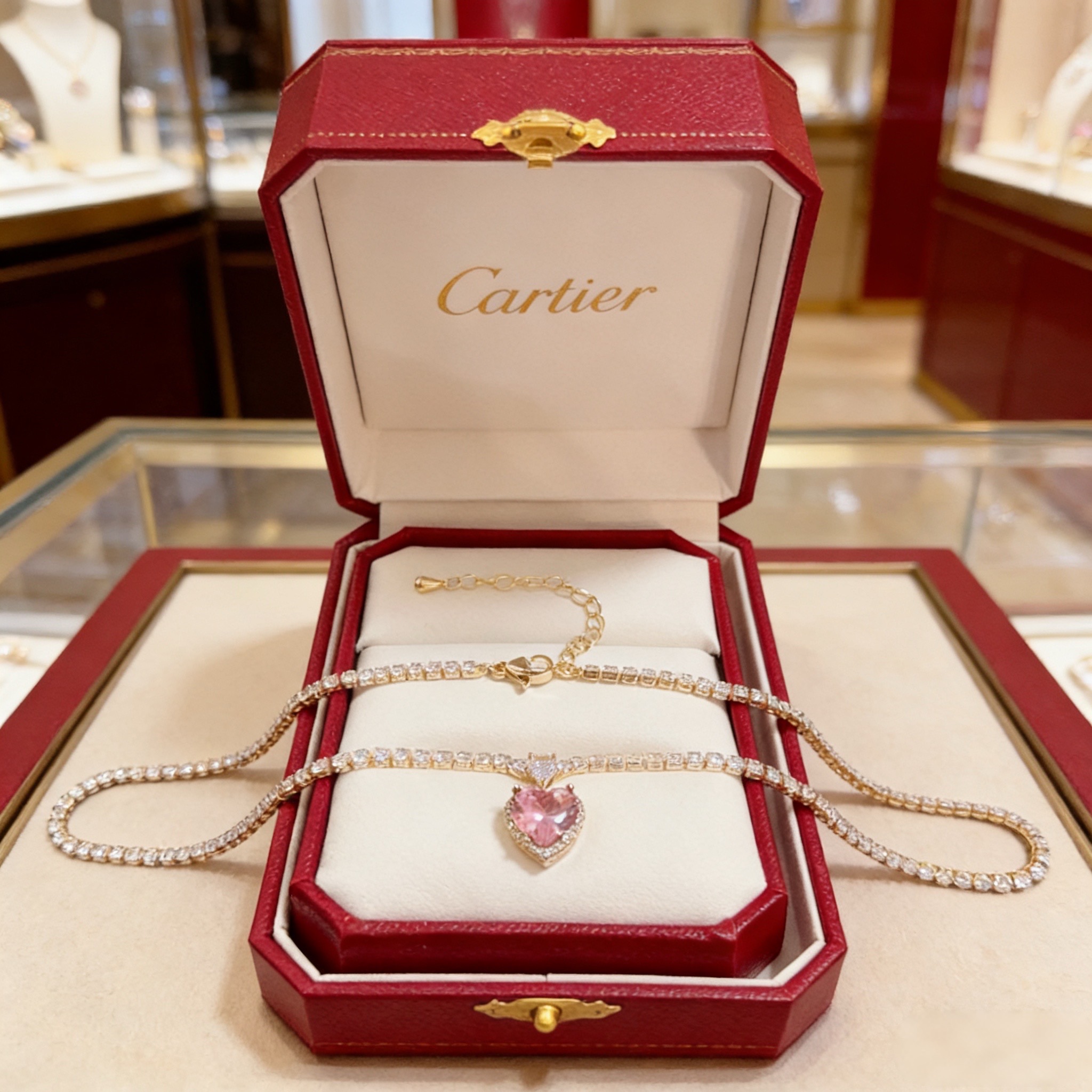 卡地亚镶钻项链 高端定制版本 镶嵌钻工艺 V金材质 经典而时尚风格 用凌厉线条重构爱情美学！打破常规，镶