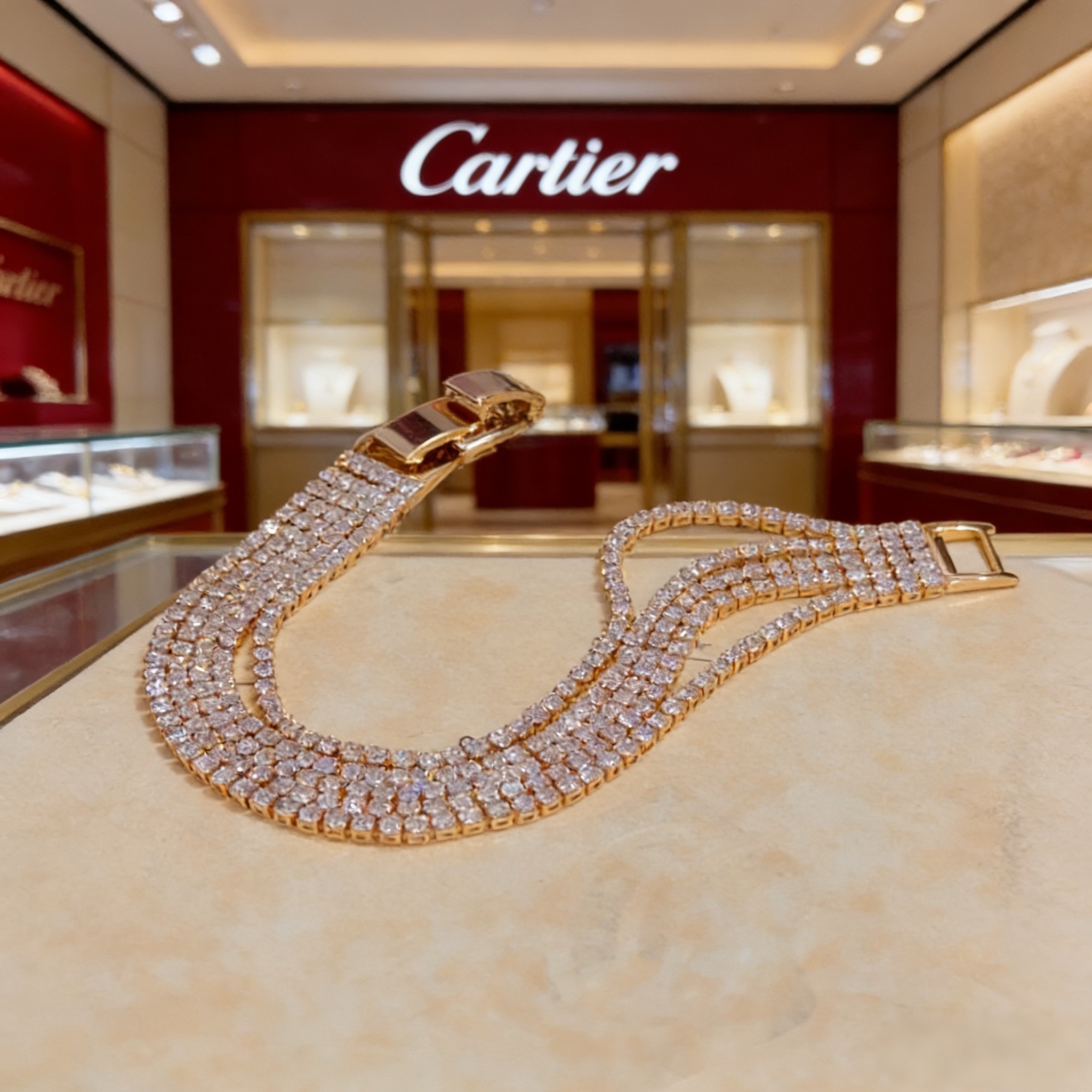 卡地亚镶钻手链 高端定制版本 镶嵌钻工艺 V金材质 经典而时尚风格 用凌厉线条重构爱情美学！打破常规，镶