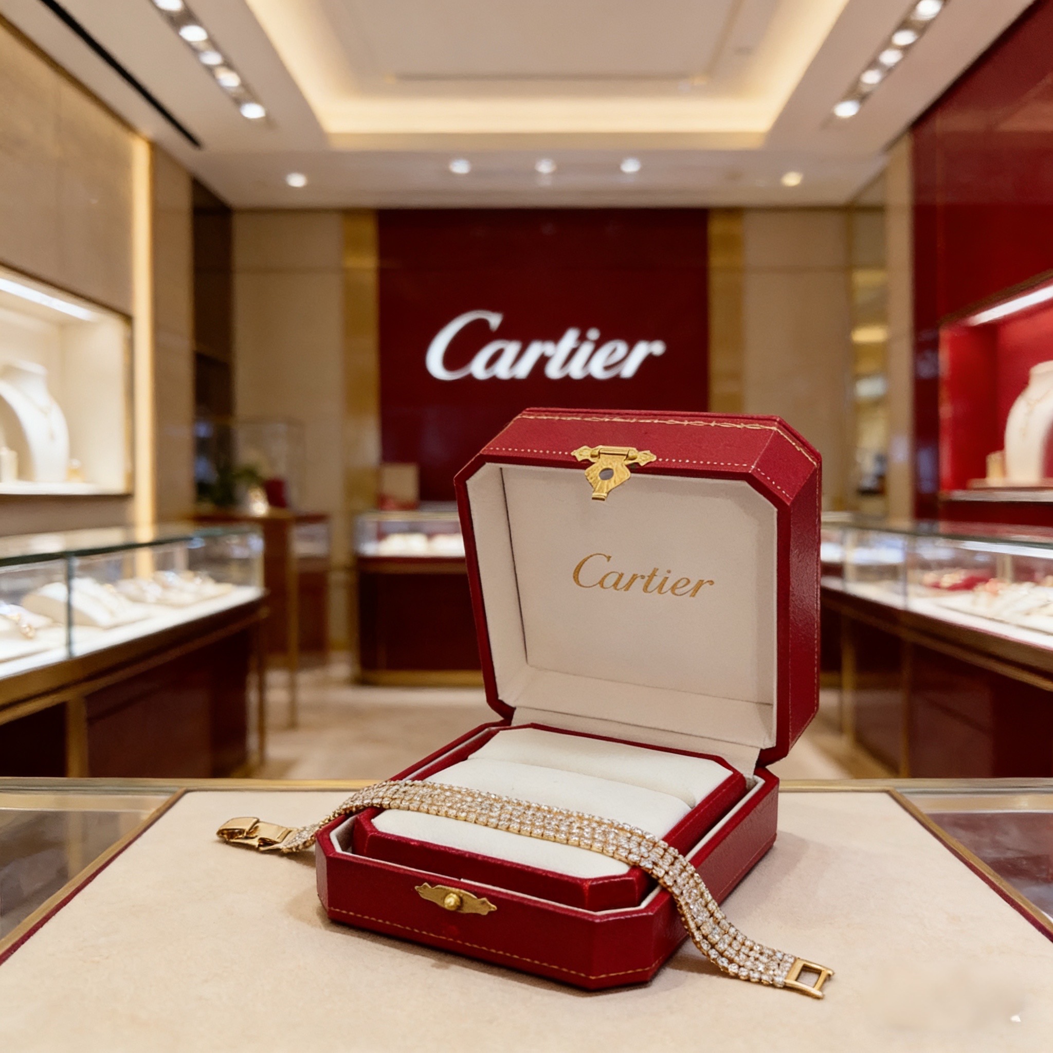 卡地亚镶钻手链 高端定制版本 镶嵌钻工艺 V金材质 经典而时尚风格 用凌厉线条重构爱情美学！打破常规，镶