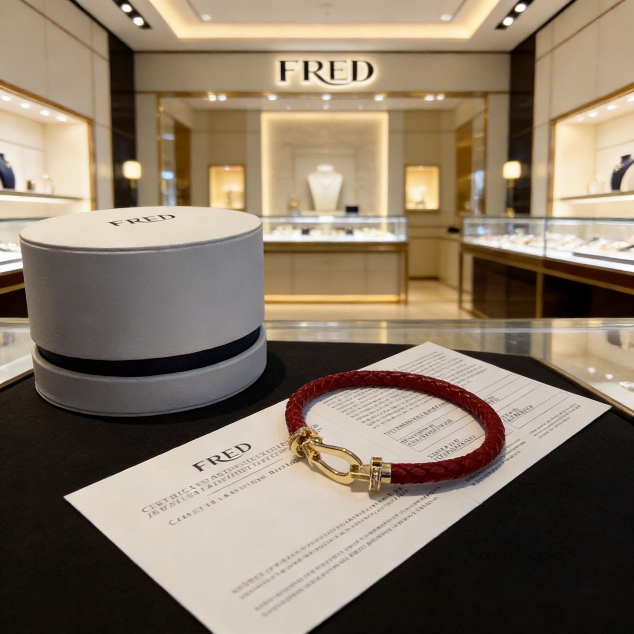 ❤火爆🎉 𝗙𝗥𝗘𝗗 费雷德满钻马蹄扣皮绳手镯手绳，经典百搭，网红达人 时尚一族备必‬单品，时尚精致，1：