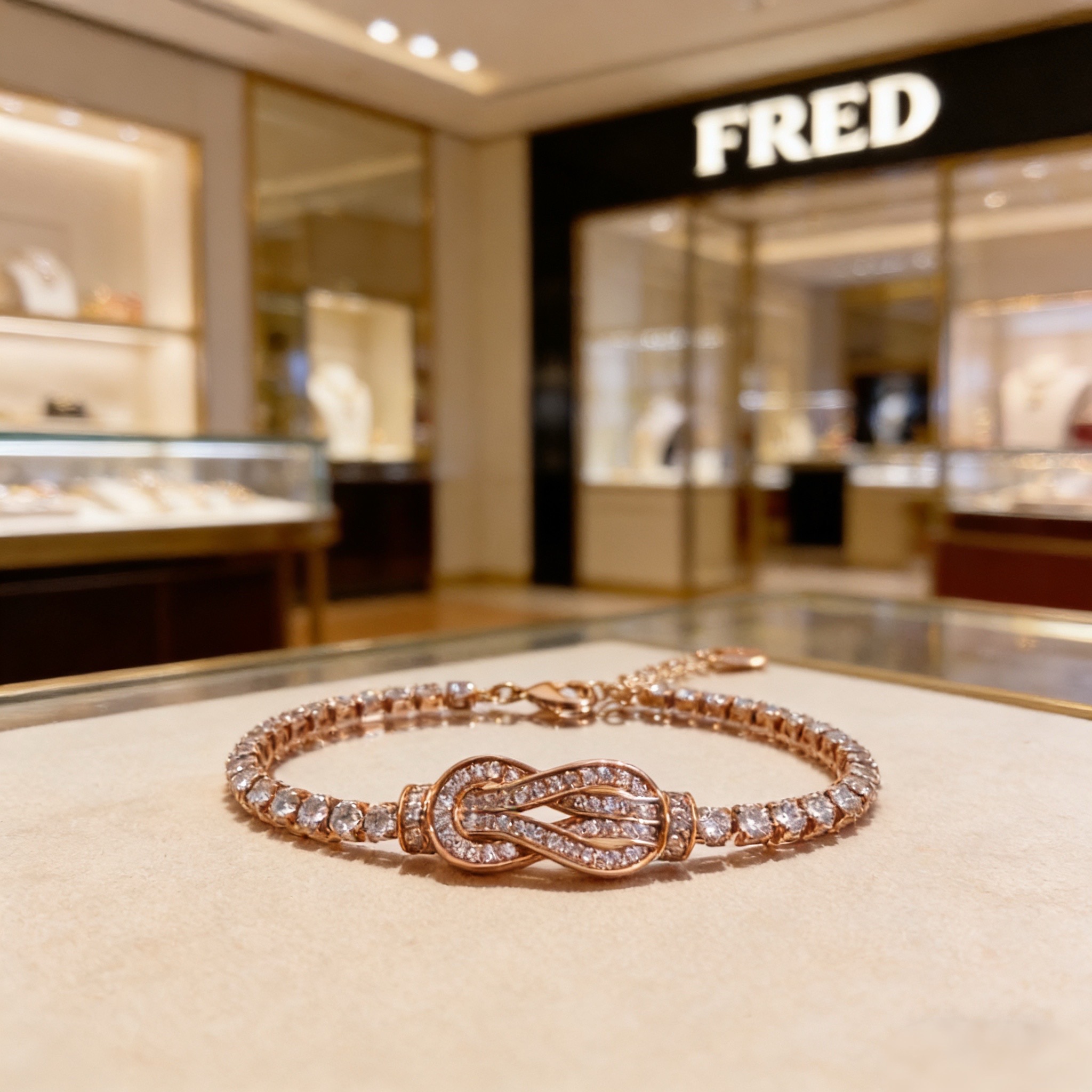 Fred 火爆 𝗙𝗥𝗘𝗗 费雷德满钻马蹄扣手链 百搭 达人 一族备必‬单品 1：1对版定制