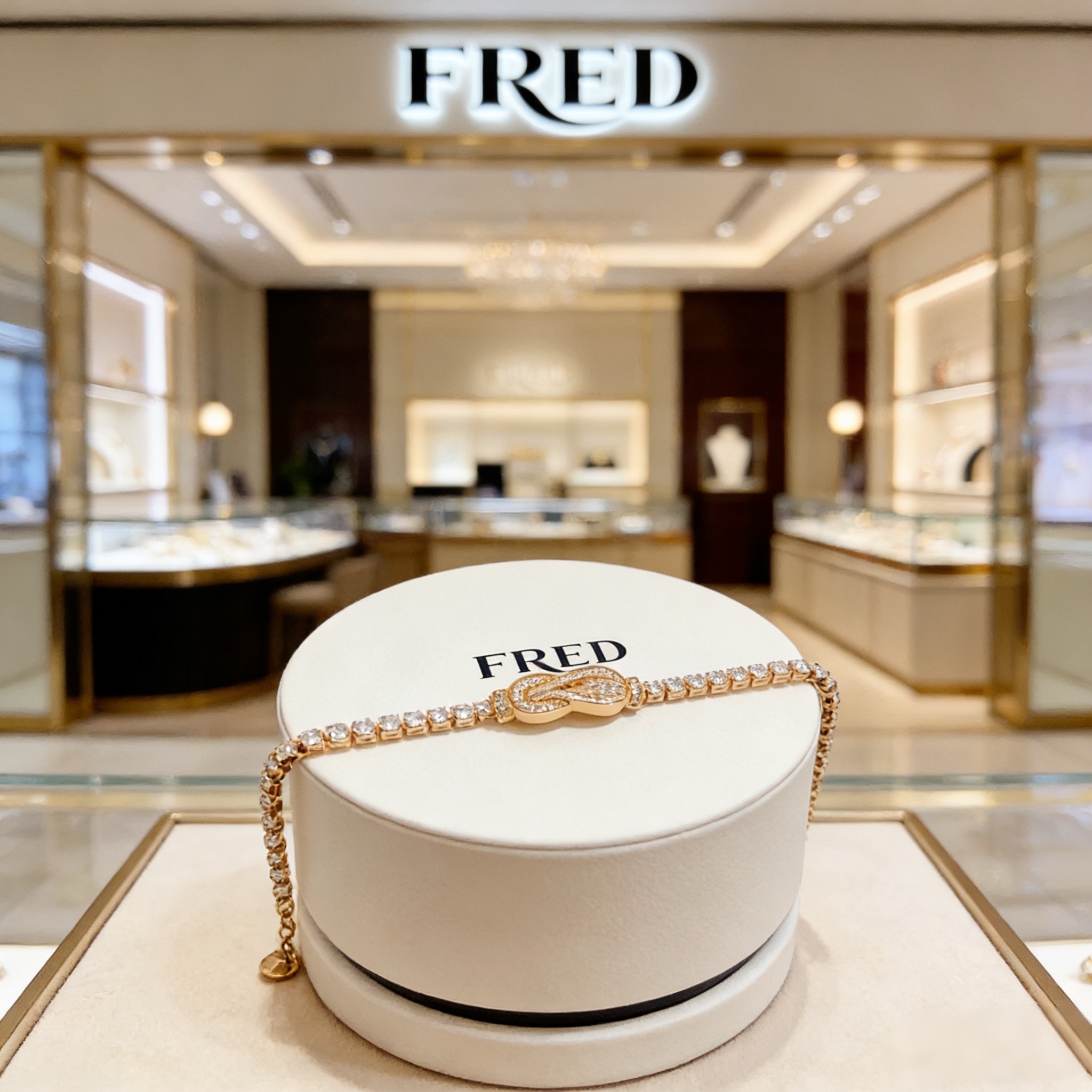 Fred 火爆 𝗙𝗥𝗘𝗗 费雷德满钻马蹄扣手链 百搭 达人 一族备必‬单品 1：1对版定制