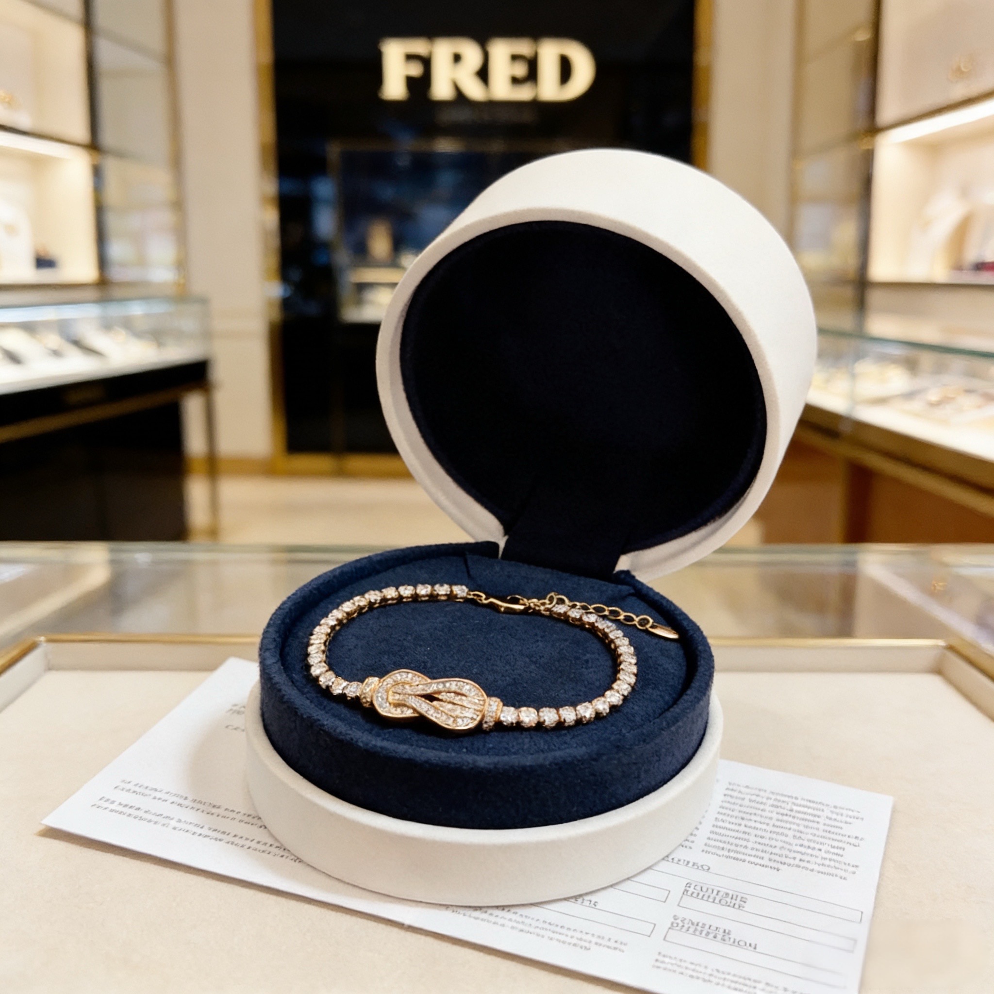 Fred 火爆 𝗙𝗥𝗘𝗗 费雷德满钻马蹄扣手链 百搭 达人 一族备必‬单品 1：1对版定制