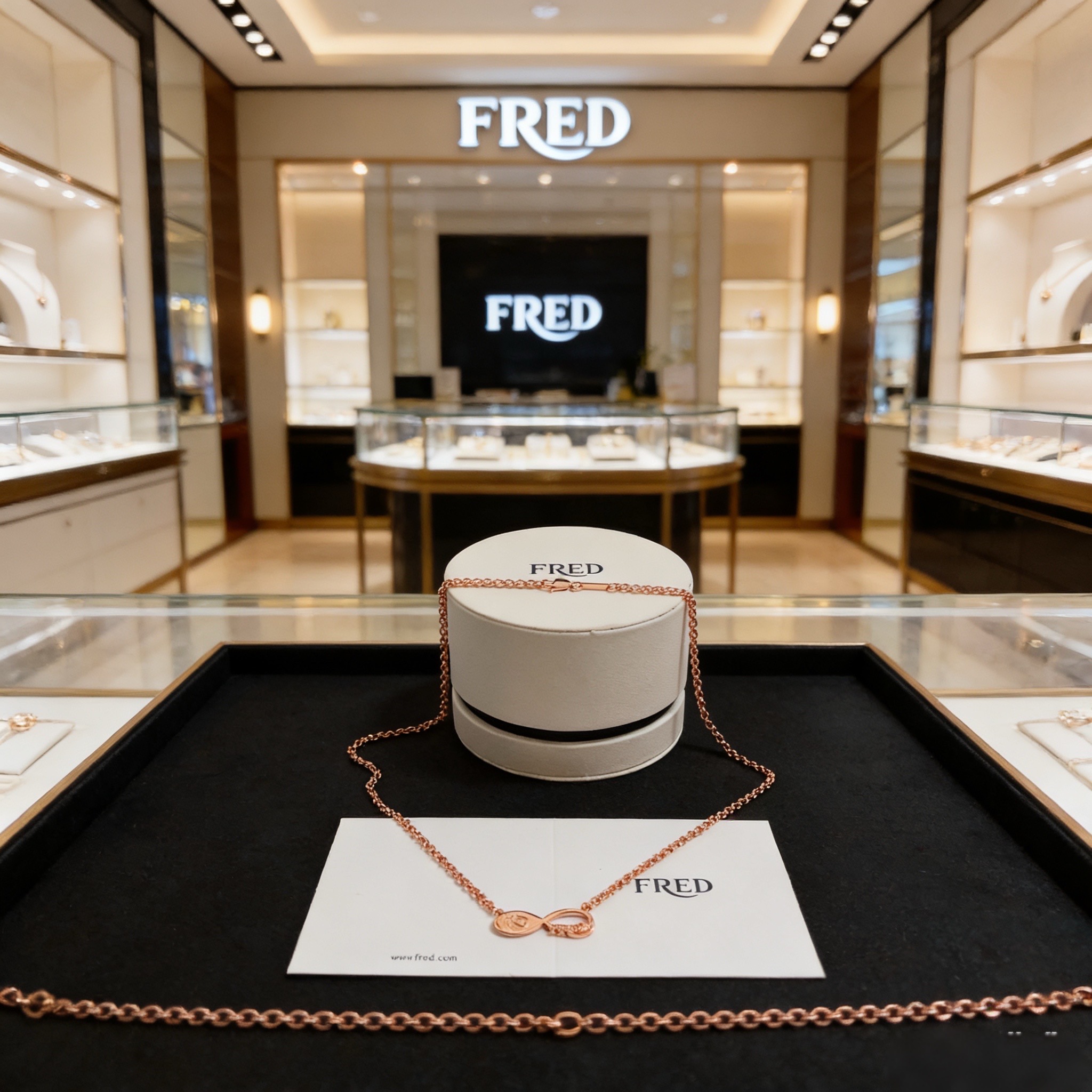 🎉 𝗙𝗥𝗘𝗗 费雷德8字扣项链，高端定制，专柜材质，加厚电镀工艺，带logo，非常有标志性，简洁大方，不