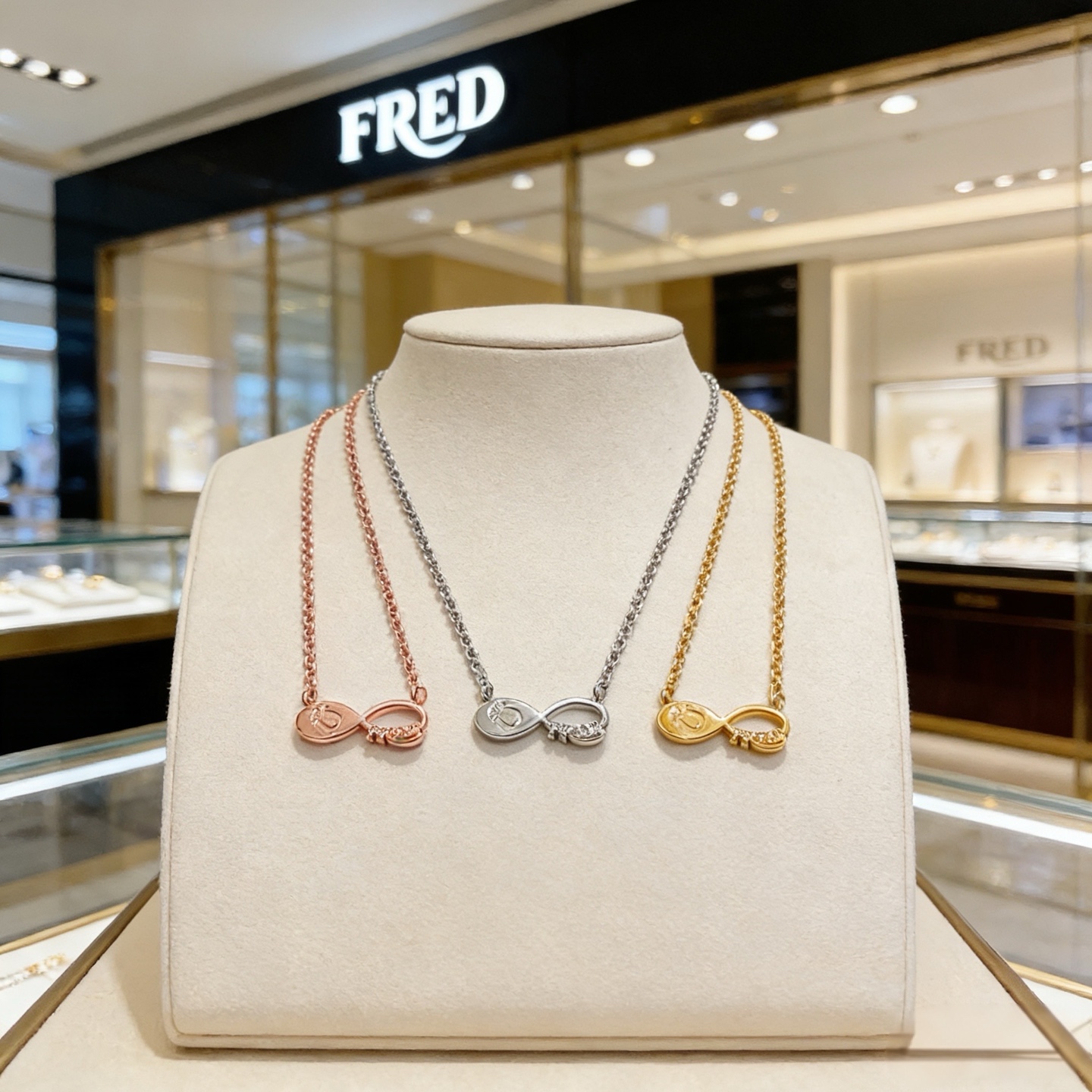 🎉 𝗙𝗥𝗘𝗗 费雷德8字扣项链，高端定制，专柜材质，加厚电镀工艺，带logo，非常有标志性，简洁大方，不