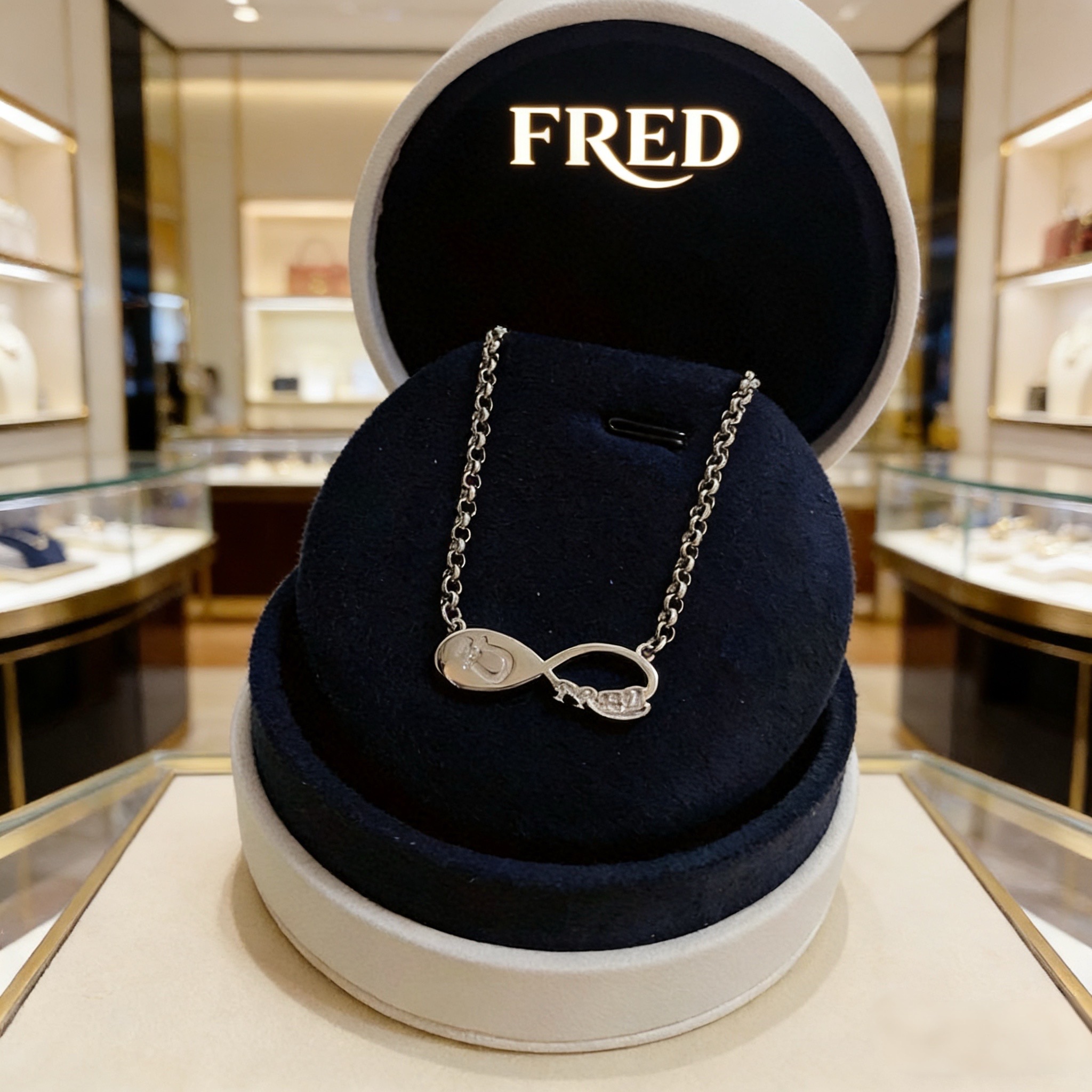 🎉 𝗙𝗥𝗘𝗗 费雷德8字扣项链，高端定制，专柜材质，加厚电镀工艺，带logo，非常有标志性，简洁大方，不