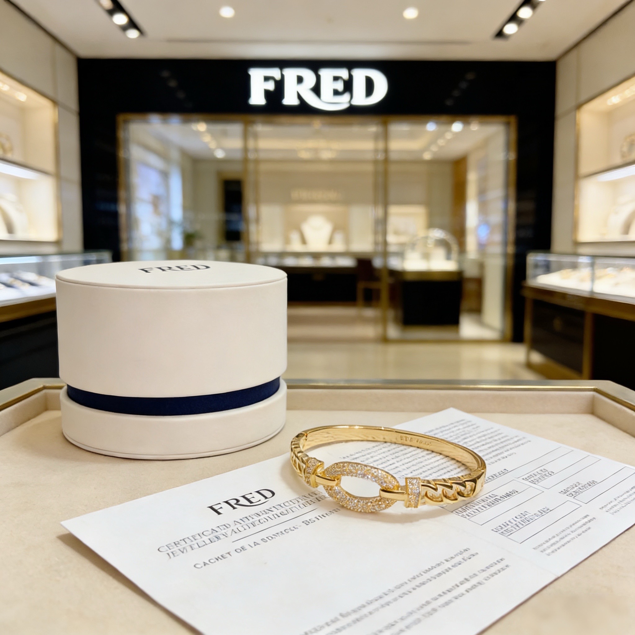 Fred 火爆 𝗙𝗥𝗘𝗗 费雷德满钻马蹄扣手镯 百搭 达人 一族备必‬单品 1：1对版定制