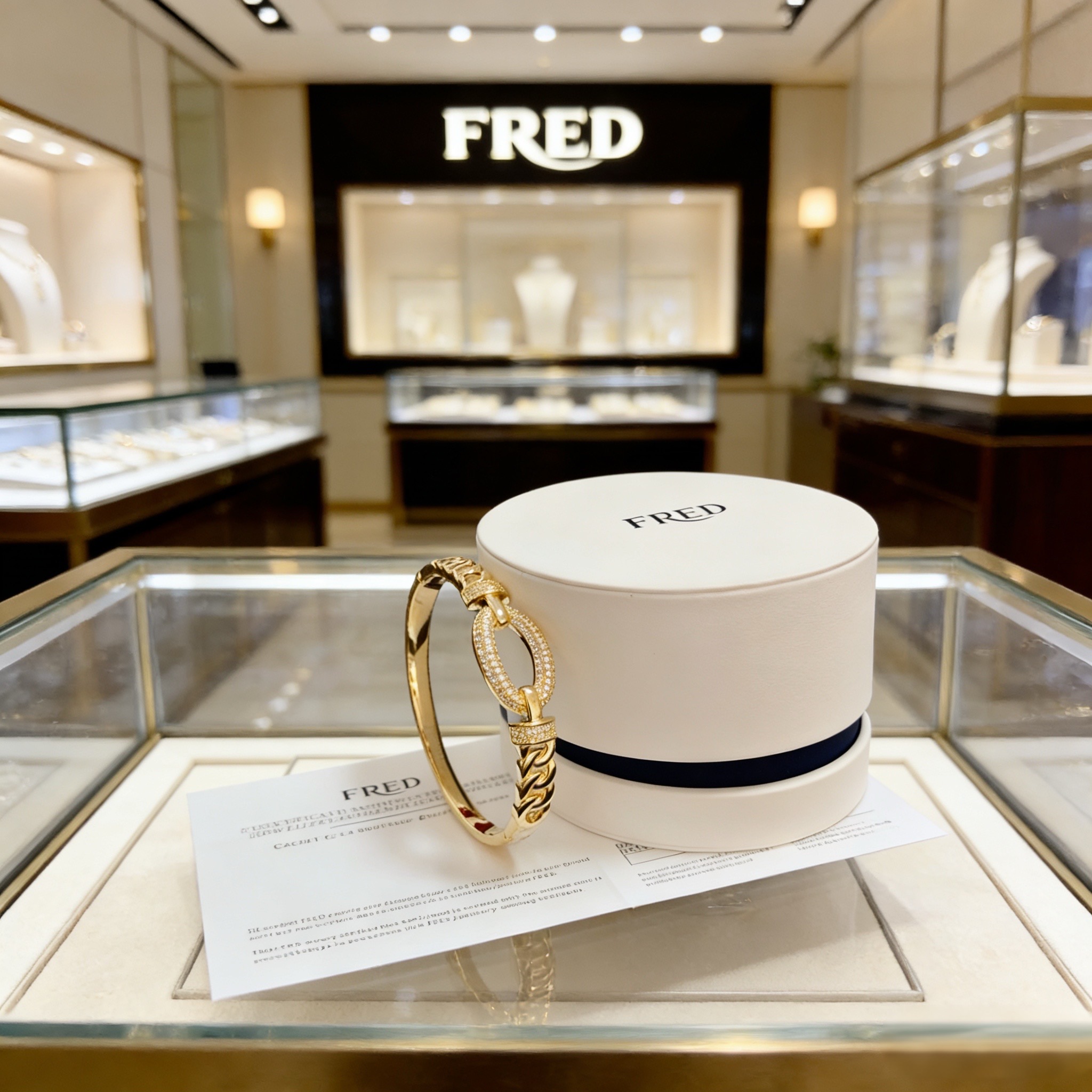 Fred 火爆 𝗙𝗥𝗘𝗗 费雷德满钻马蹄扣手镯 百搭 达人 一族备必‬单品 1：1对版定制