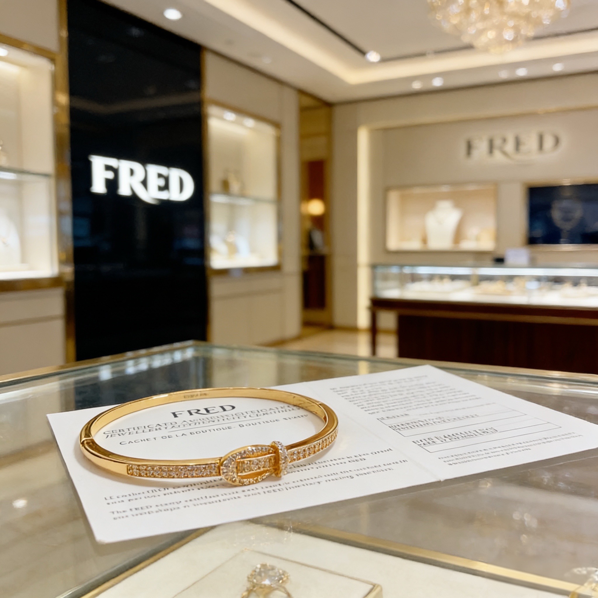 Fred 火爆 𝗙𝗥𝗘𝗗 费雷德满钻马蹄扣手镯 百搭 达人 一族备必‬单品 1：1对版定制