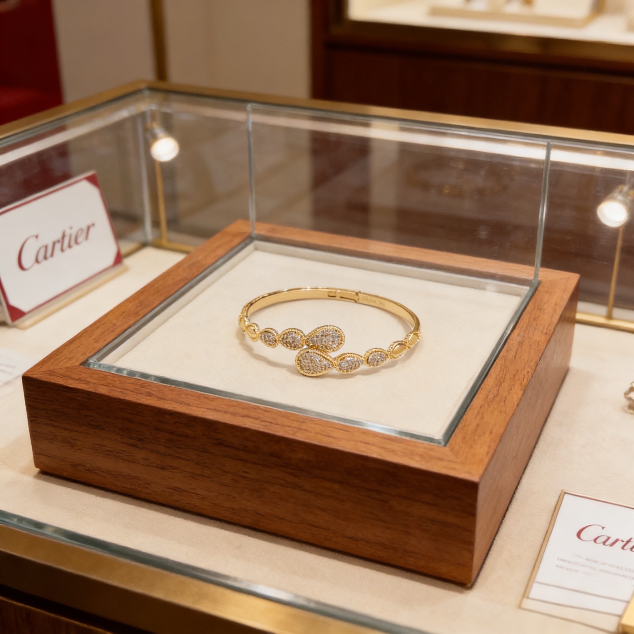 卡地亚镶钻手镯 高端定制版本 镶嵌钻工艺 V金材质 经典而时尚风格 用凌厉线条重构爱情美学！打破常规，镶