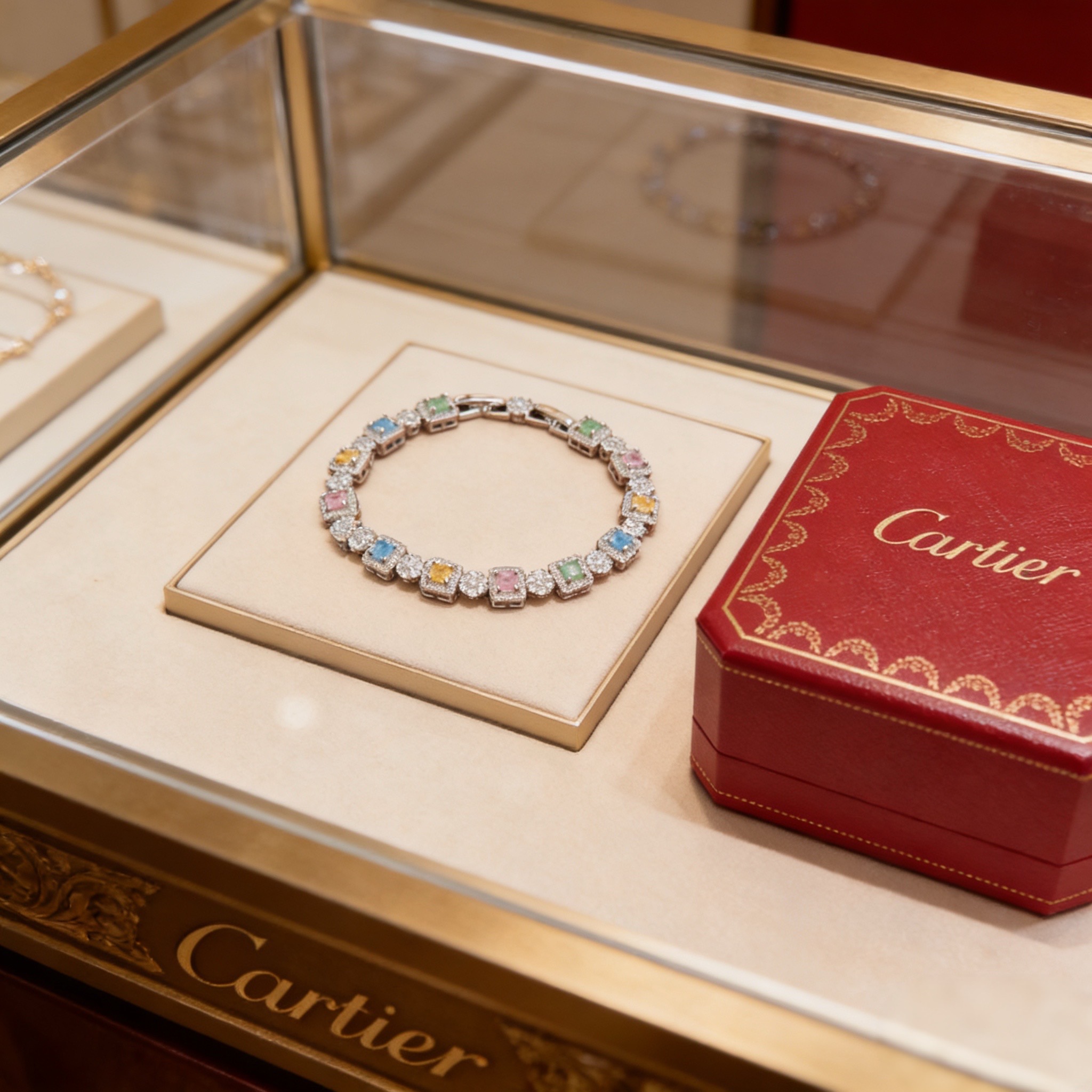 卡地亚镶钻手链 高端定制版本 镶嵌钻工艺 V金材质 经典而时尚风格 用凌厉线条重构爱情美学！打破常规，镶