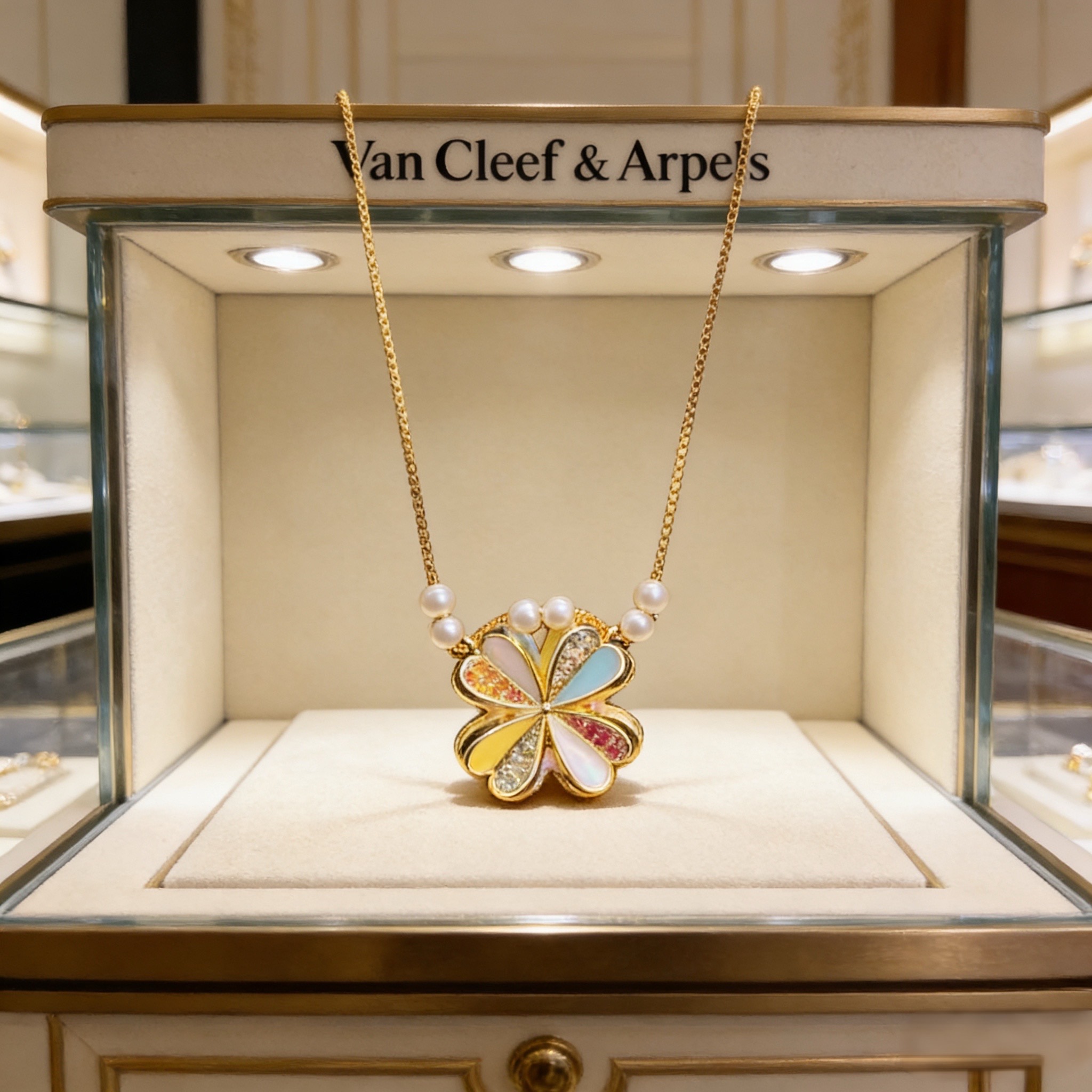 精工原版〕VCA四叶草🍀梵克雅🍛项链，经典之作 官网同款 时尚潮流 采用多层次金属雕刻设计 使花瓣更立体