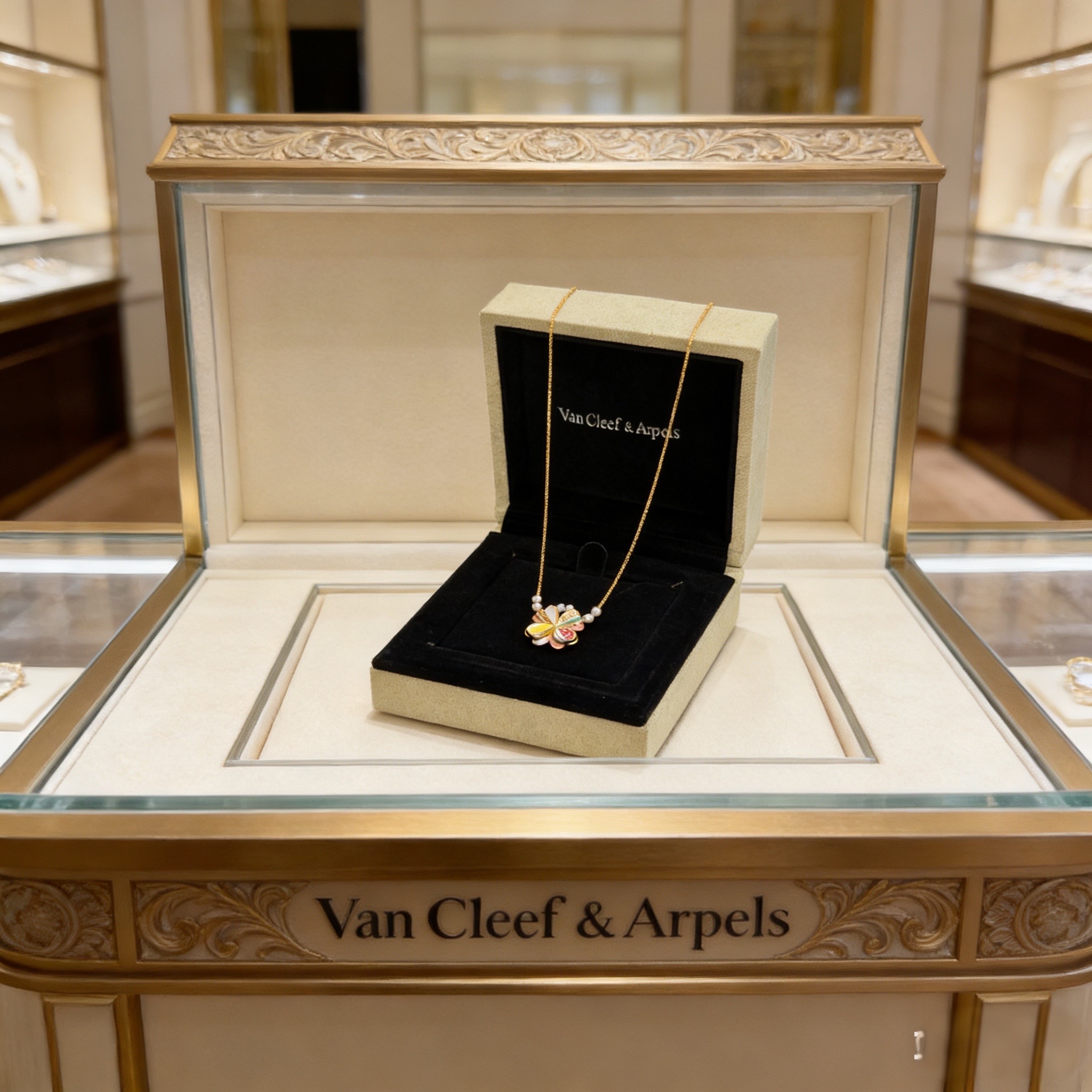 精工原版〕VCA四叶草🍀梵克雅🍛项链，经典之作 官网同款 时尚潮流 采用多层次金属雕刻设计 使花瓣更立体