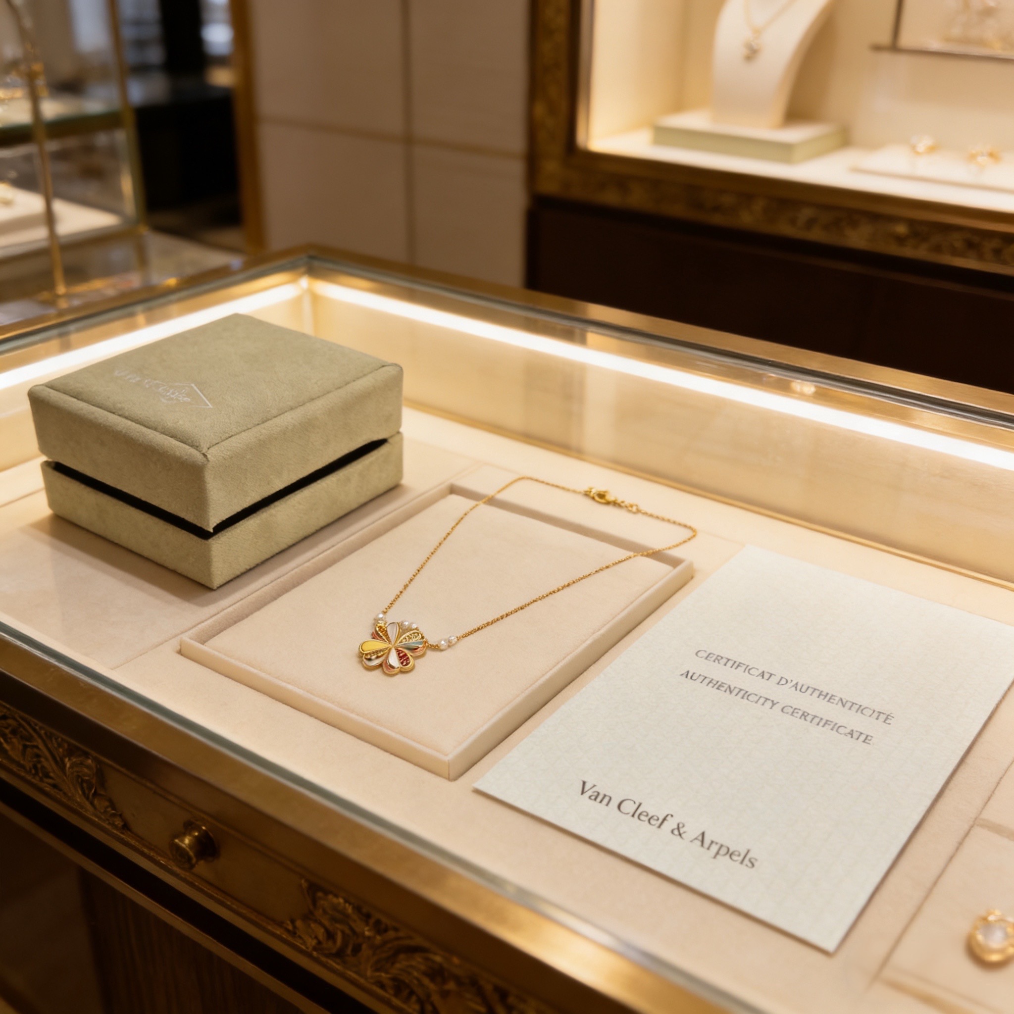 精工原版〕VCA四叶草🍀梵克雅🍛项链，经典之作 官网同款 时尚潮流 采用多层次金属雕刻设计 使花瓣更立体