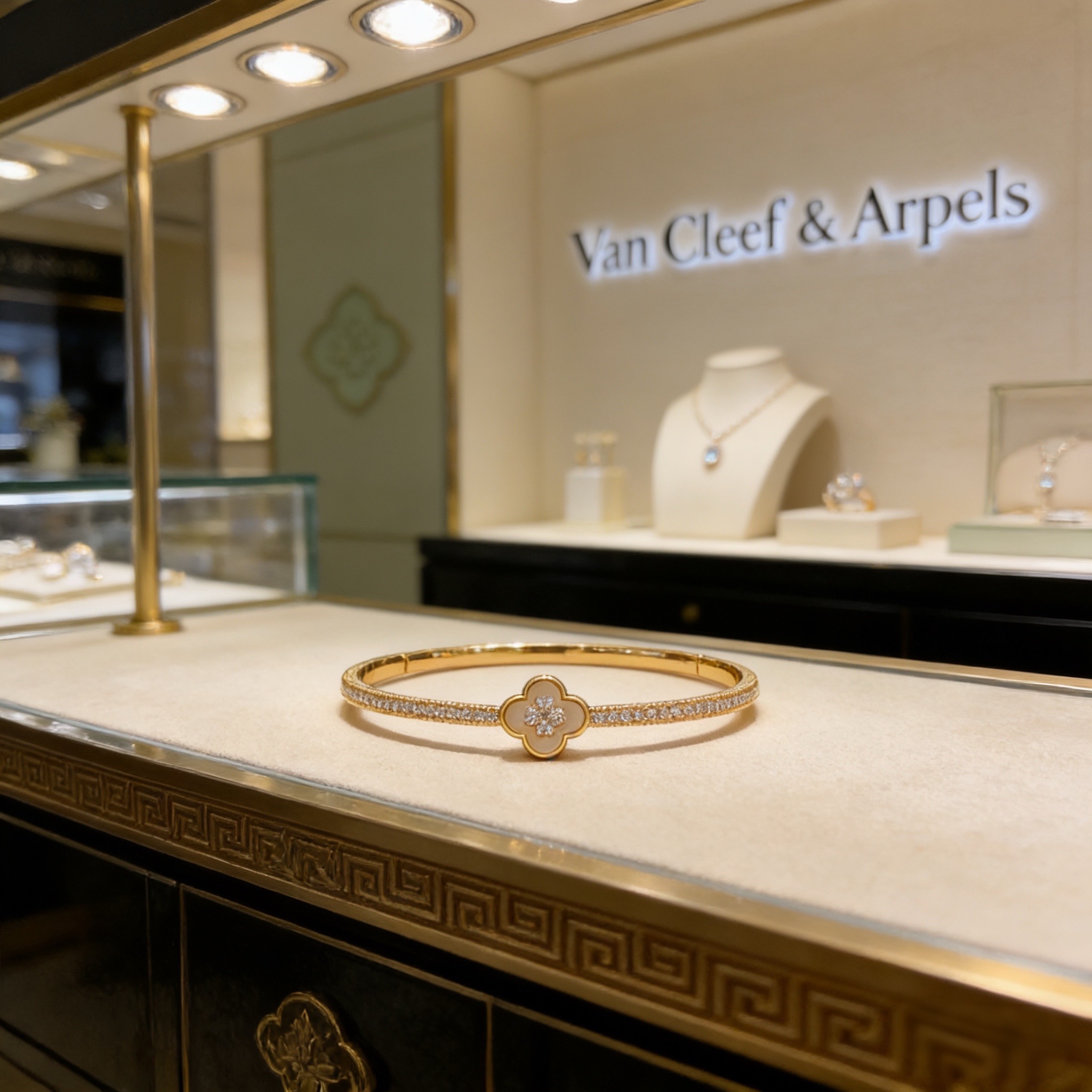 〔精工原版〕VCA四叶草🍀梵克雅宝手链手镯 V金等级 经典之作 官网同款 时尚潮流 采用多层次金属雕刻设