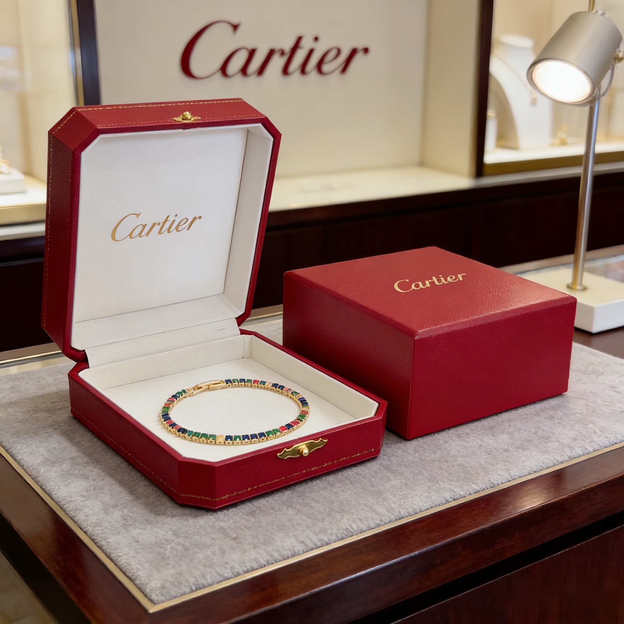 卡地亚彩钻手链 高端定制版本 镶嵌钻工艺 V金材质 经典而时尚风格 用凌厉线条重构爱情美学！打破常规，镶