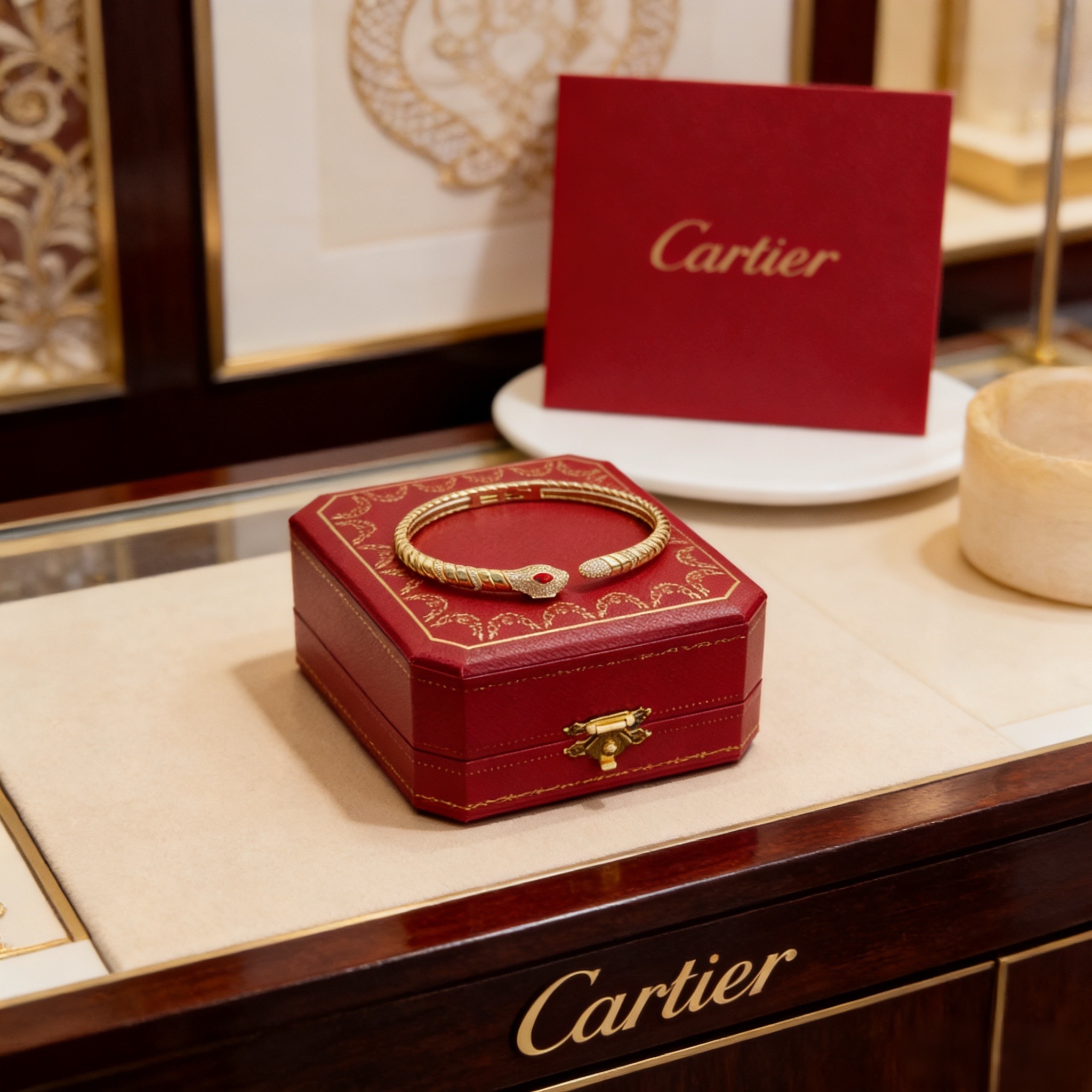 卡地亚镶钻手镯 高端定制版本 镶嵌钻工艺 V金材质 经典而时尚风格 用凌厉线条重构爱情美学！打破常规，镶