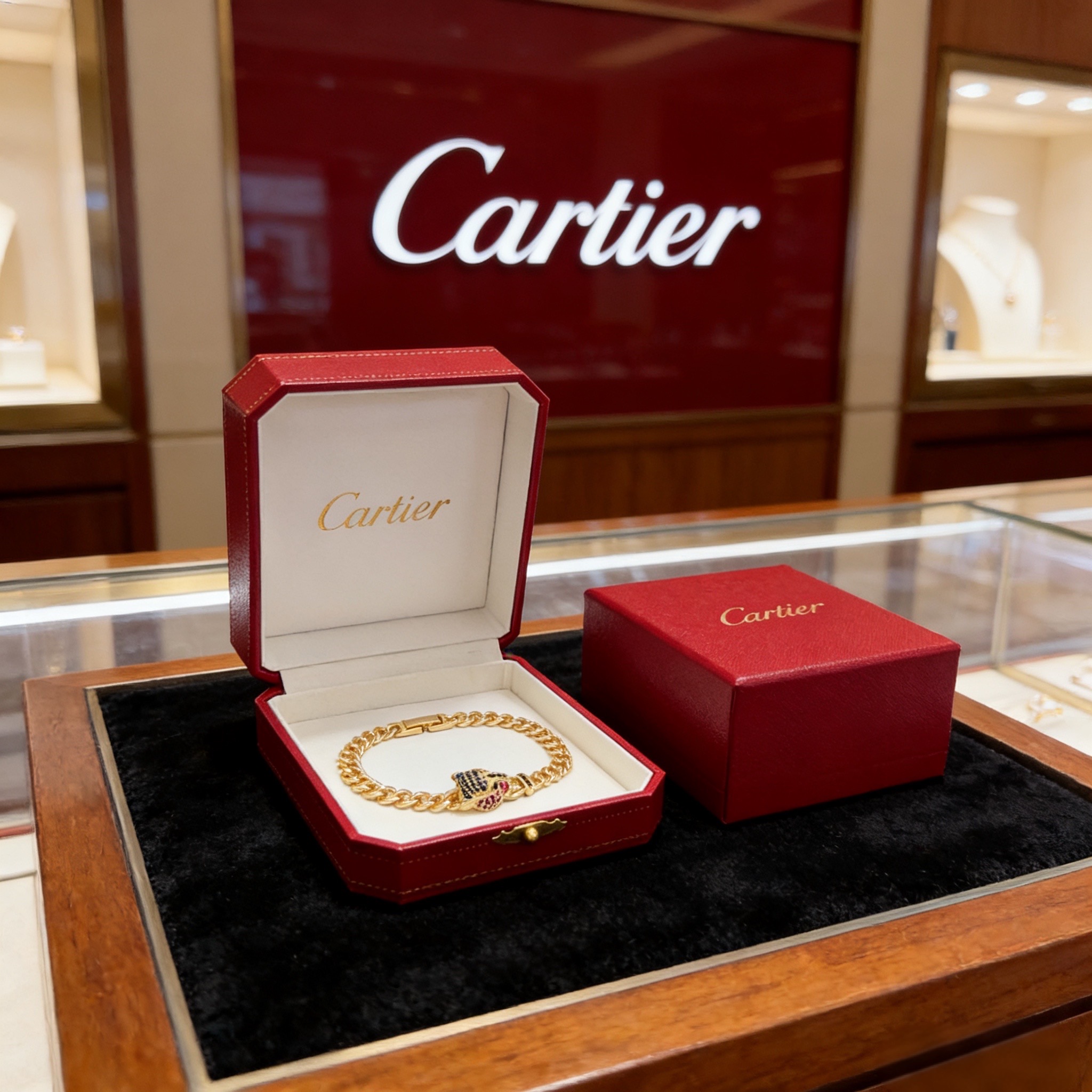 卡地亚镶钻猎豹手链 高端定制版本 镶嵌钻工艺 V金材质 经典而时尚风格 用凌厉线条重构爱情美学！打破常规