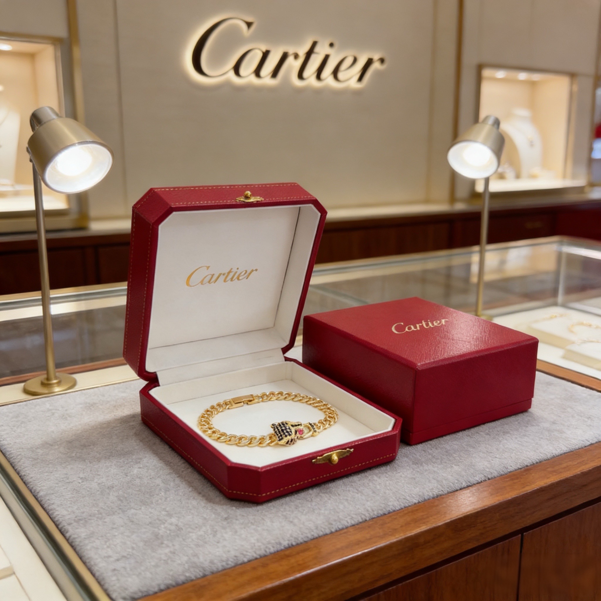 卡地亚镶钻猎豹手链 高端定制版本 镶嵌钻工艺 V金材质 经典而时尚风格 用凌厉线条重构爱情美学！打破常规