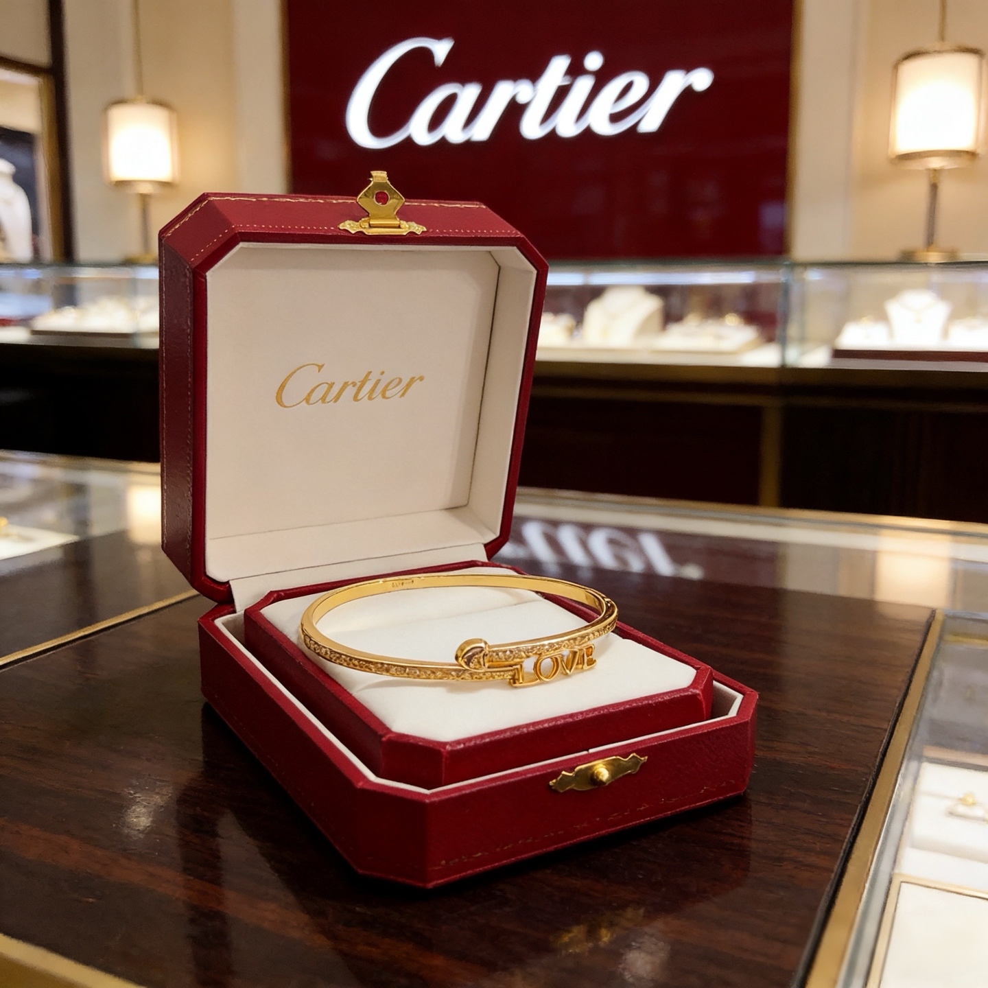 卡地亚镶钻手镯 高端定制版本 镶嵌钻工艺 V金材质 经典而时尚风格 用凌厉线条重构爱情美学！打破常规，镶