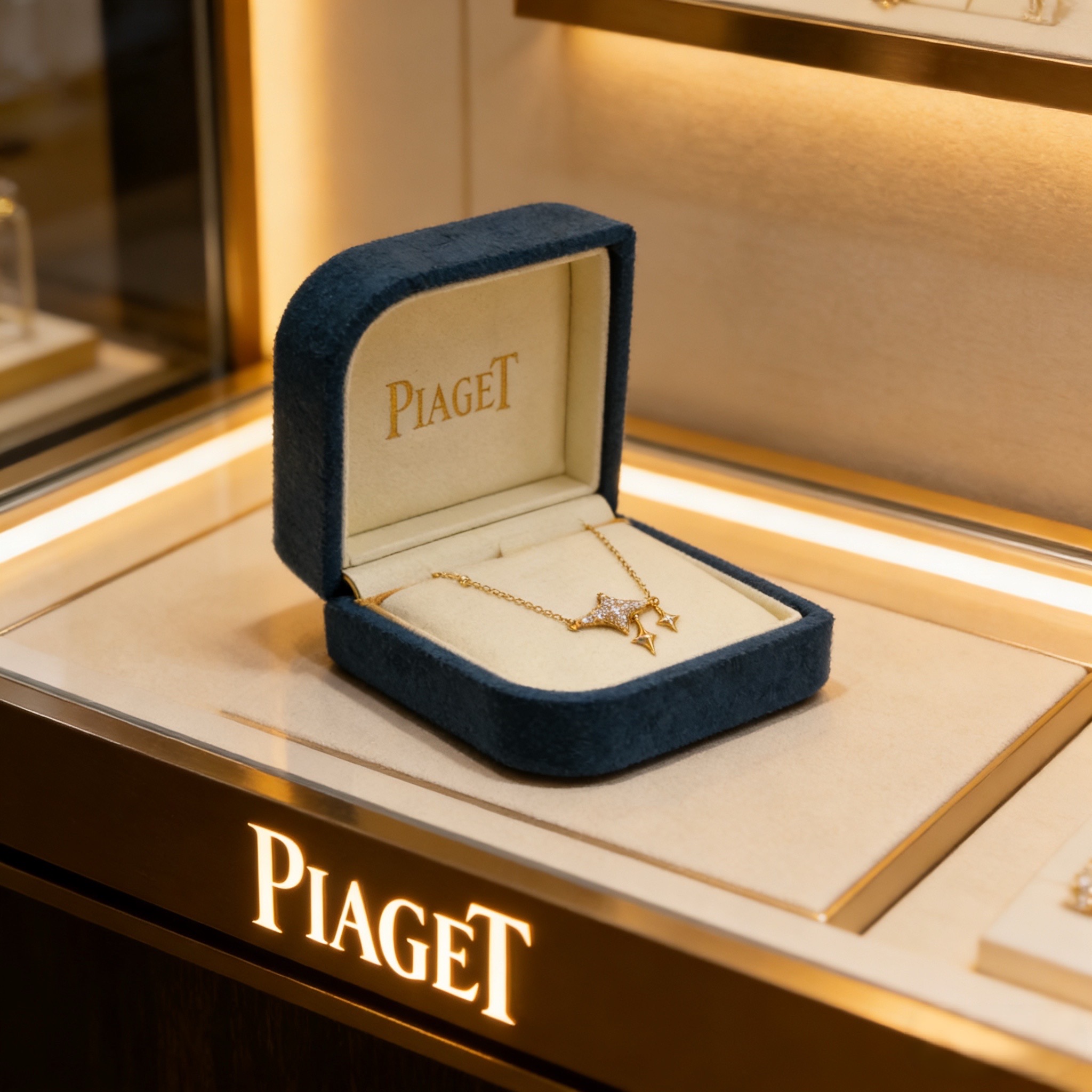 Piaget伯爵项链 高端定制版本 镶嵌钻工艺 ，V金材质 ，细节处尽显奢华。金属质感与纹理相互映衬，光