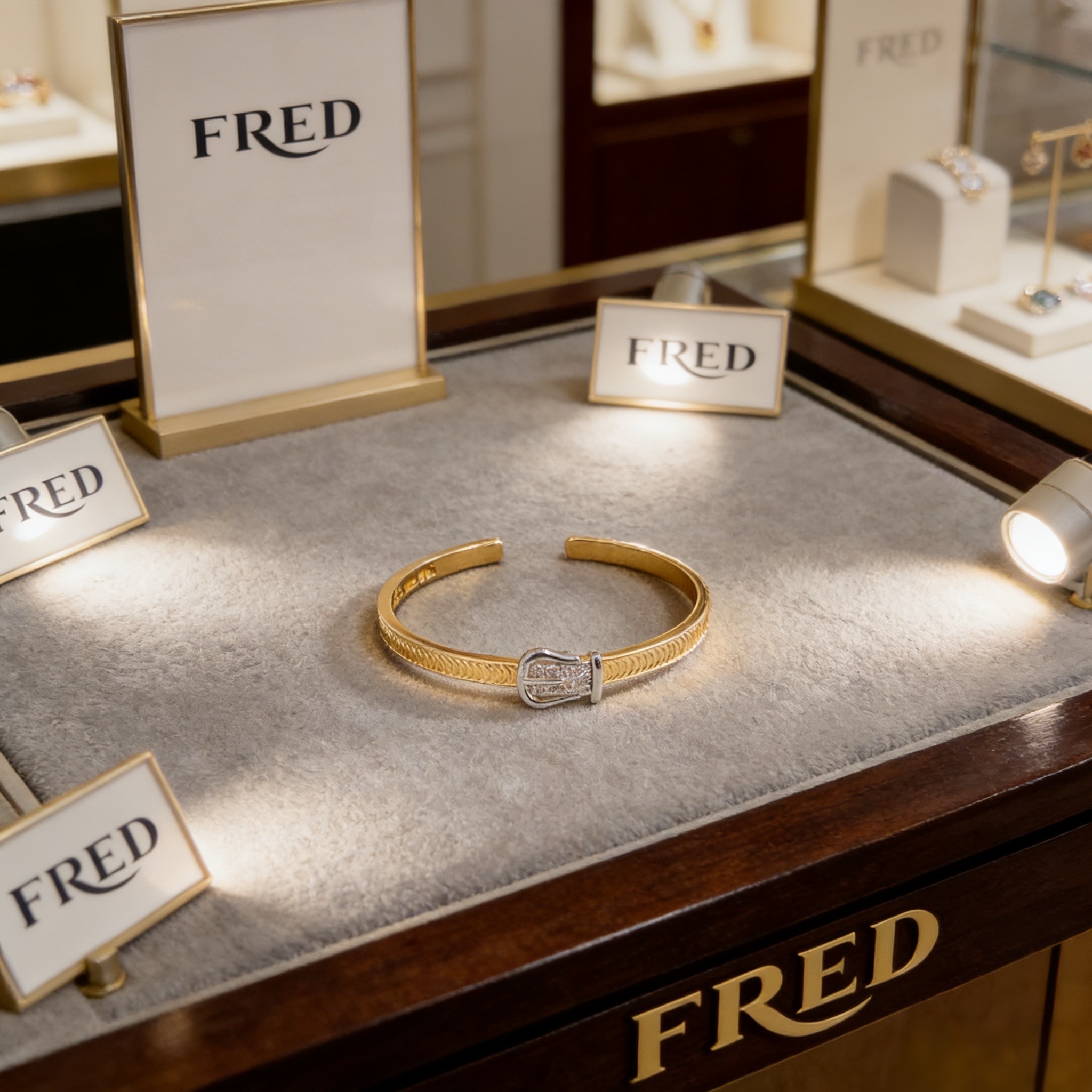 ❤火爆🎉 𝗙𝗥𝗘𝗗 费雷德满钻马蹄扣手镯 经典百搭，网红达人 时尚一族备必‬单品，时尚精致，1：1对版定